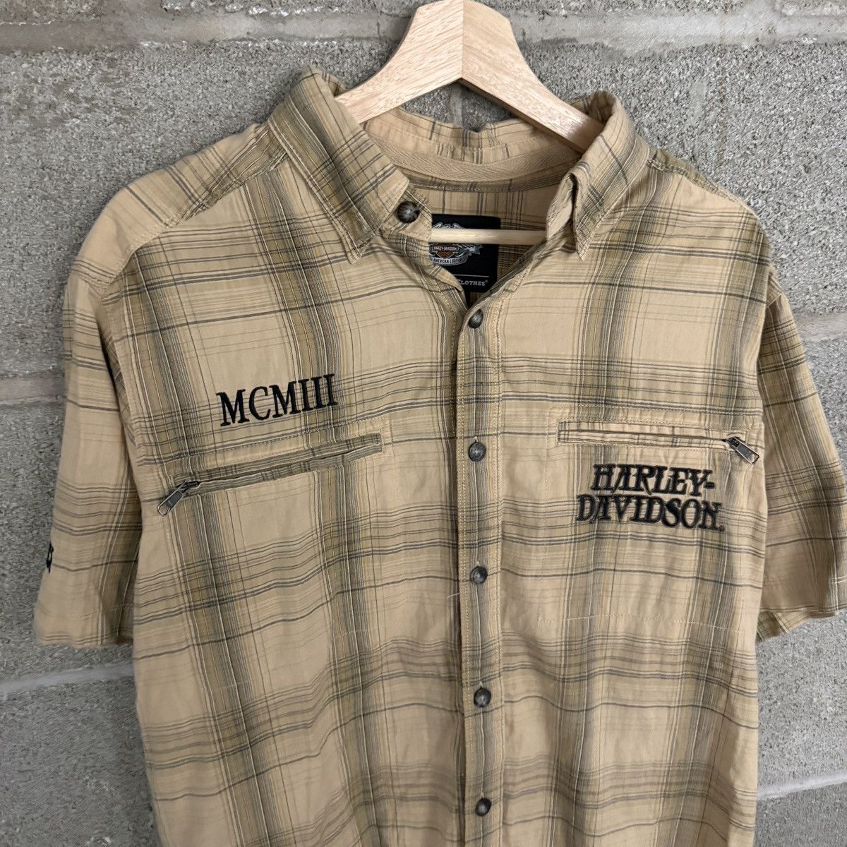 Harley Davidson Y2K Harley Davidson Plaid Button Up Biker Shirt Mens Medium Size US L / EU 52-54 / 3 - 3 Thumbnail
