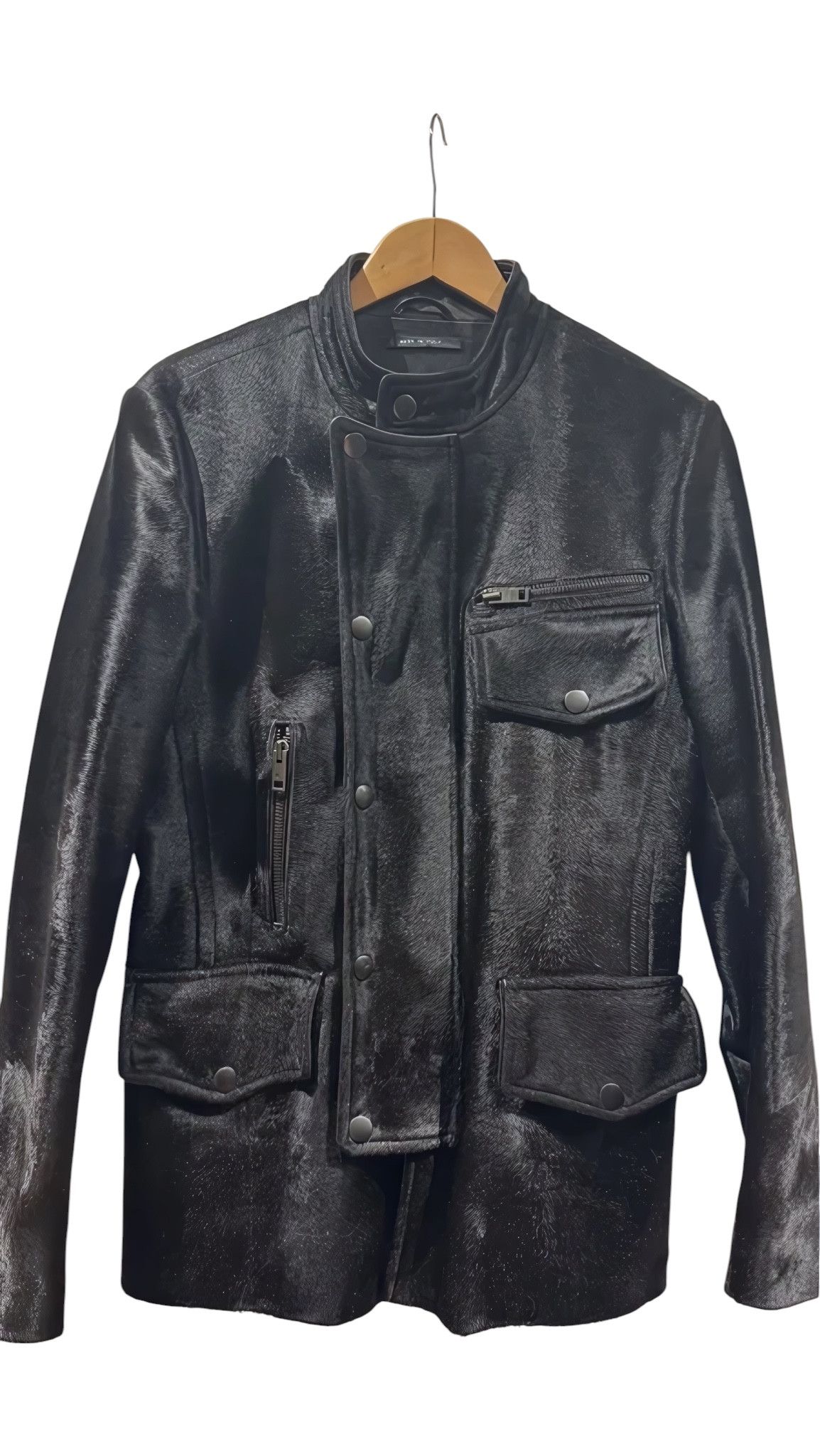 Gucci × Vintage AW2004 Gucci Black Cafe Moto Biker Leather Jacket