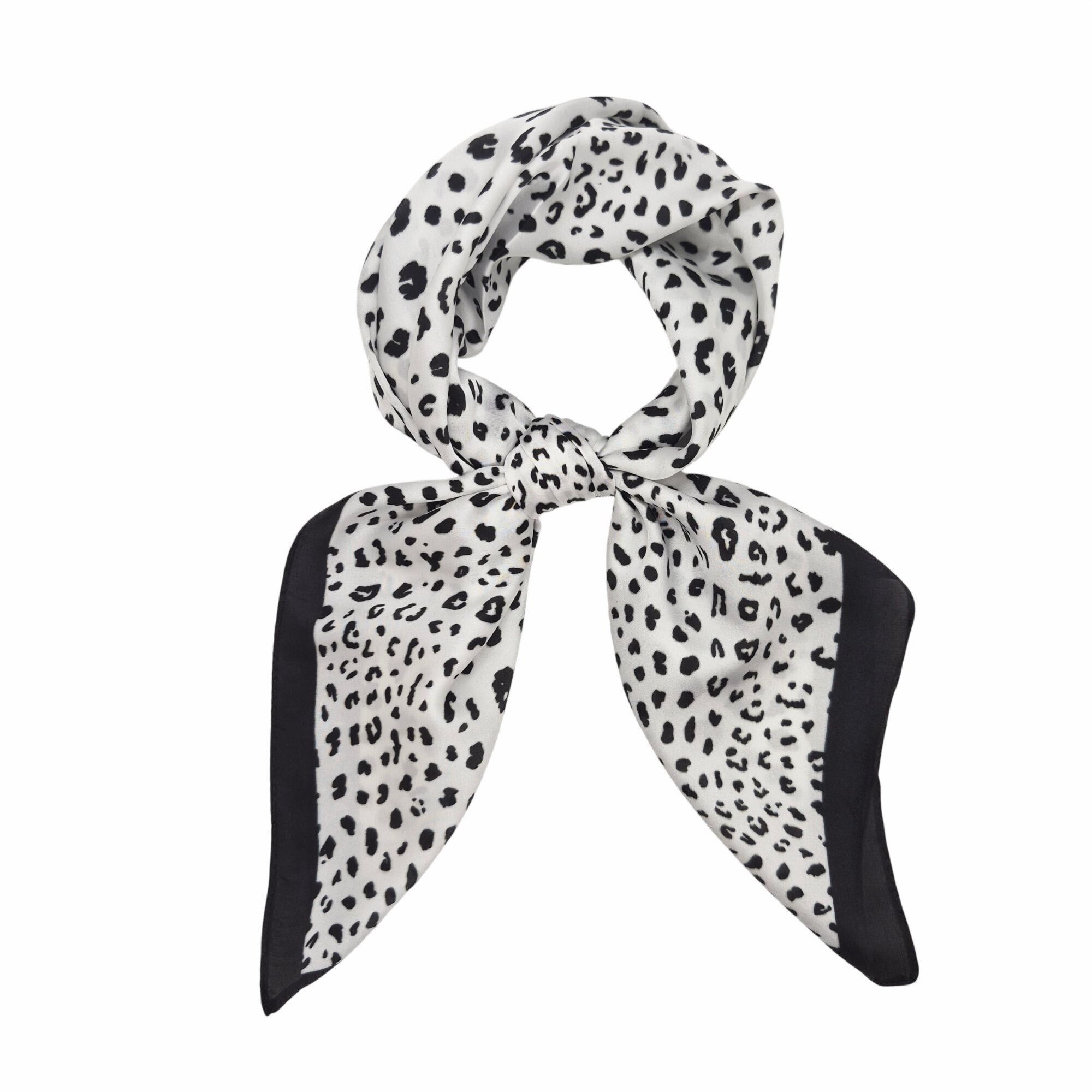 Other ⭐Elegant Bandana Square Scarf Silky Satin Soft White Black l Size ONE SIZE - 3 Thumbnail