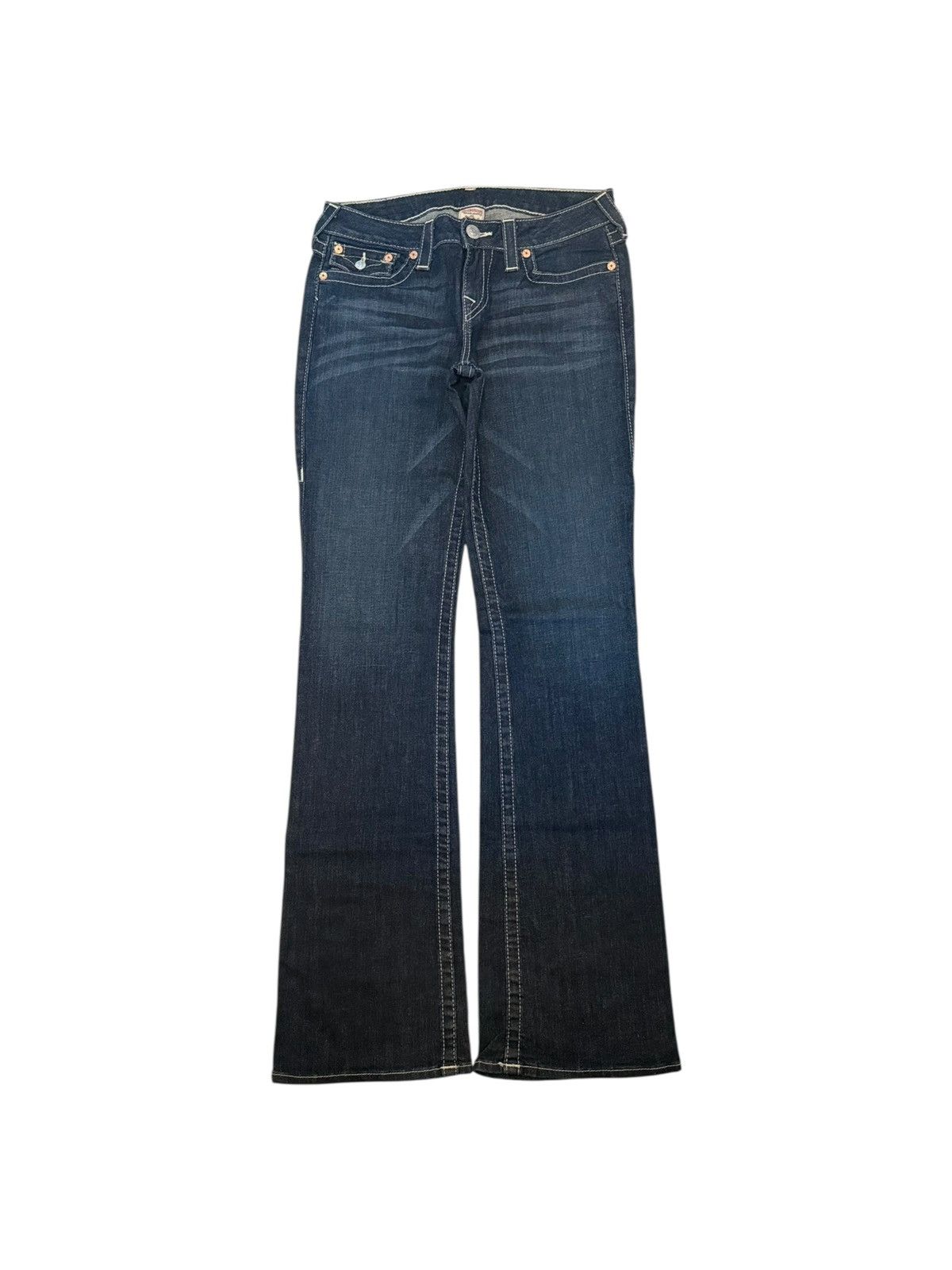 True Religion True Religion Hi-Rise Boot Washed Flared Bootcut Denim Jeans Size 29" - 5 Thumbnail