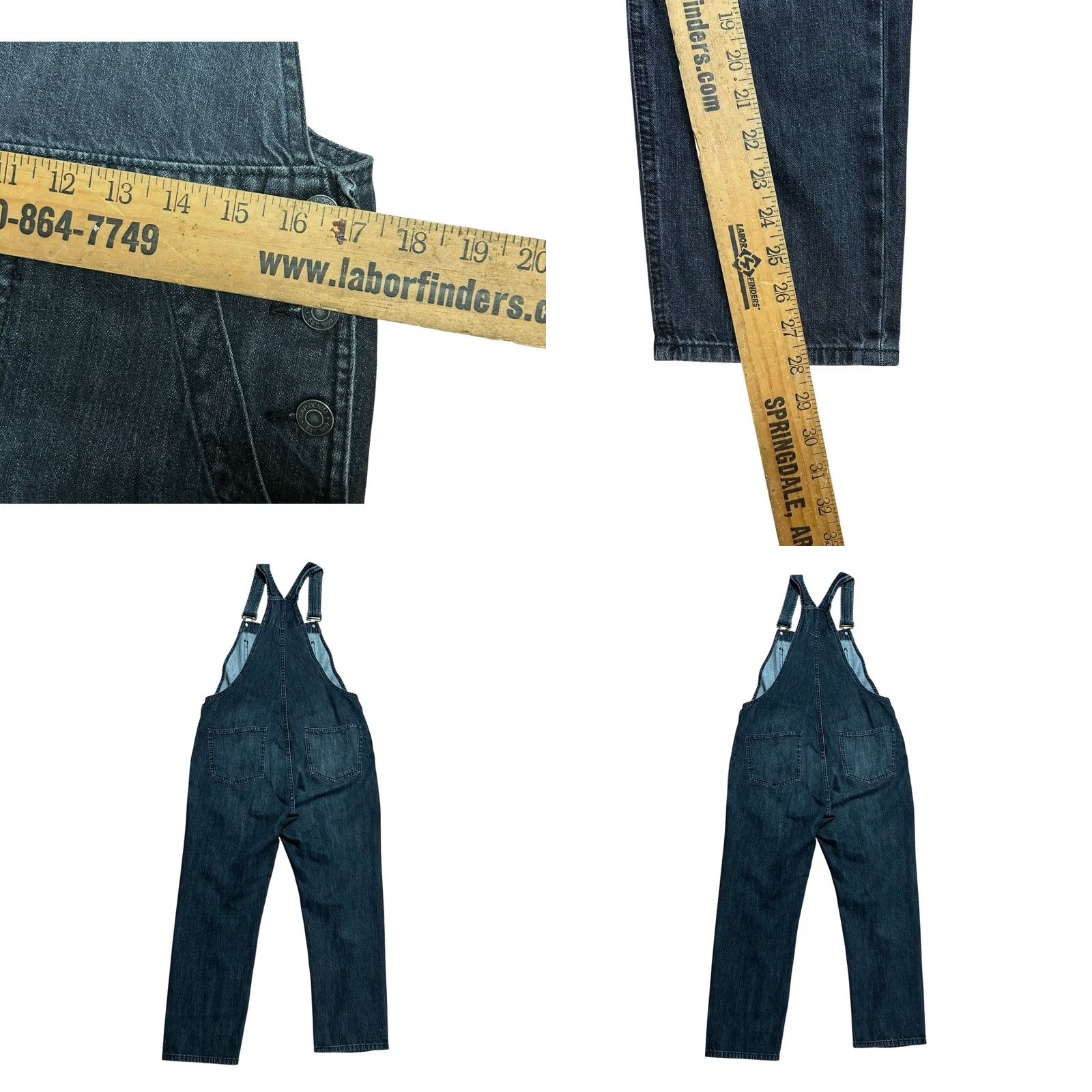 Gap GAP Overalls Crop Slouch Bib Women's Medium Black/Gray Denim Jeans 90s Casual Straight Leg Pockets Adjustable Waist 100% Cotton Blue Gray Size 32" / US 10 / IT 46 - 8 Thumbnail