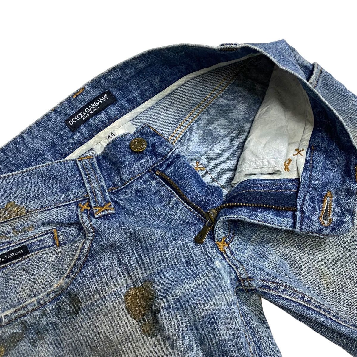 Dolce & Gabbana Dolce & Gabbana paint distressed denim Size US 31 - 10 Thumbnail