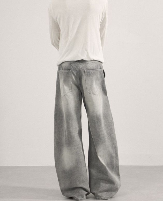 Japanese Brand American retro tie-dye loose wide-leg curved jeans Size US 32 / EU 48 - 4 Thumbnail