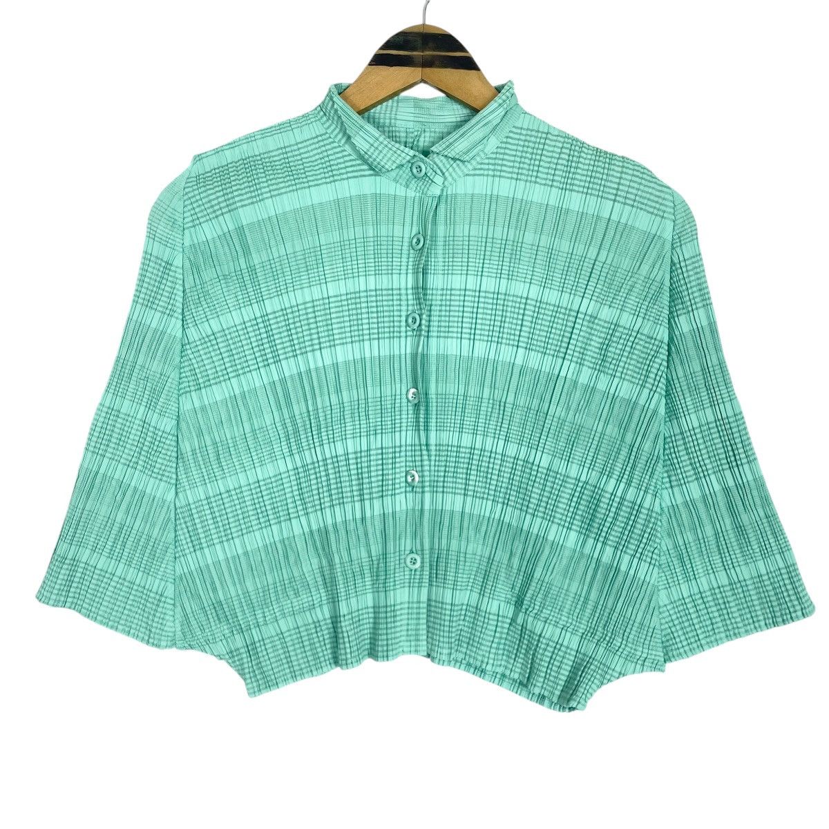 Pleats Please Issey Miyake Pleats Please Issey Miyake Button Up Crop Top Poncho Shirt Size S / US 4 / IT 40 - 3 Thumbnail