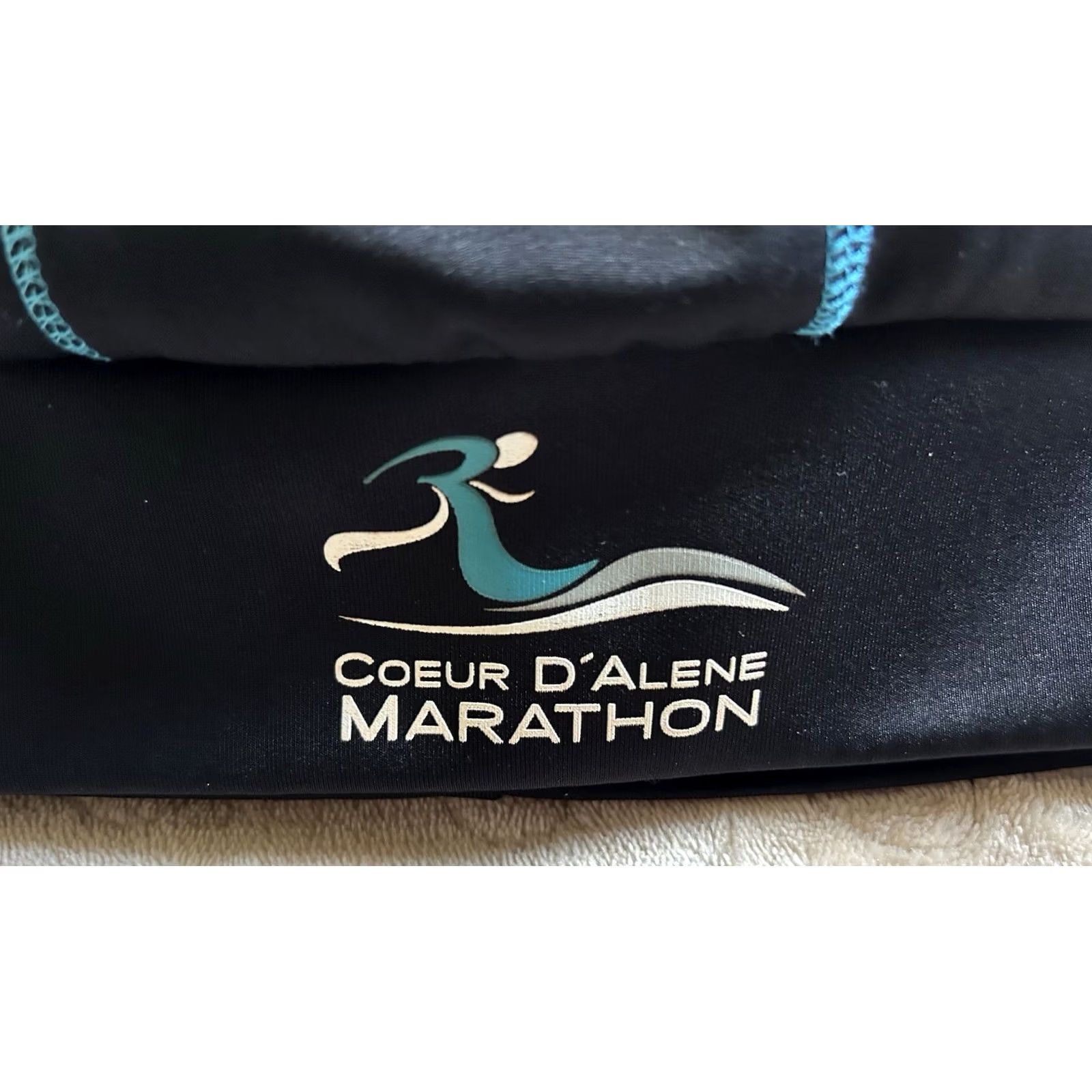 Vintage Coeur d’Alene Marathon Beanie Black Graphic Riverstone North Idaho 26.2 Adult OS Size ONE SIZE - 6 Thumbnail
