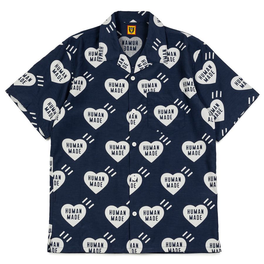 image of Human Made Spring Summer 2023 Collection Heart Aloha Shirt in Navy, Men's (Size Large)