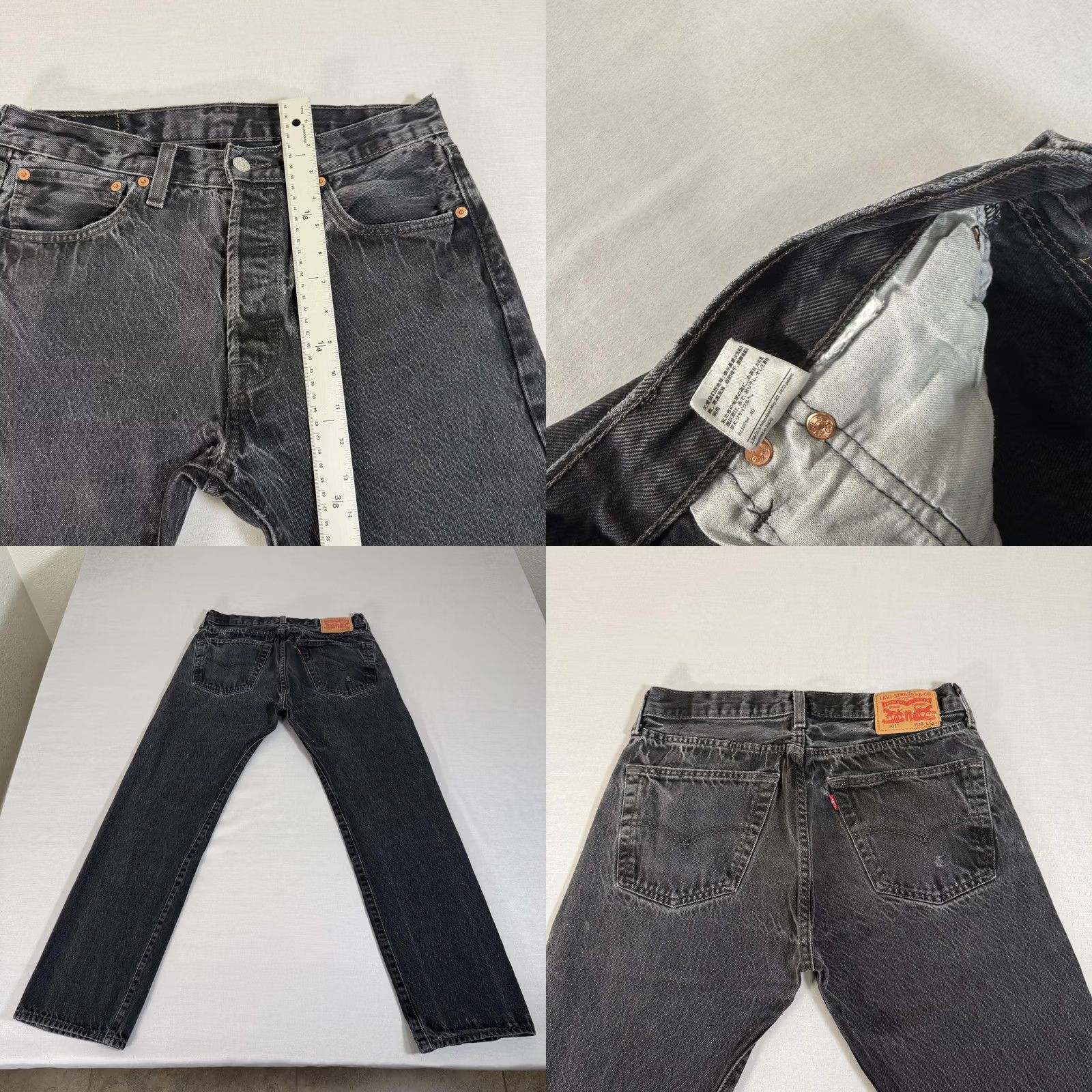 Levi's Levi's Jeans Mens 32x30 Black 501 Straight Fit Distressed Denim Pants Y2K Size US 32 / EU 48 - 9 Thumbnail
