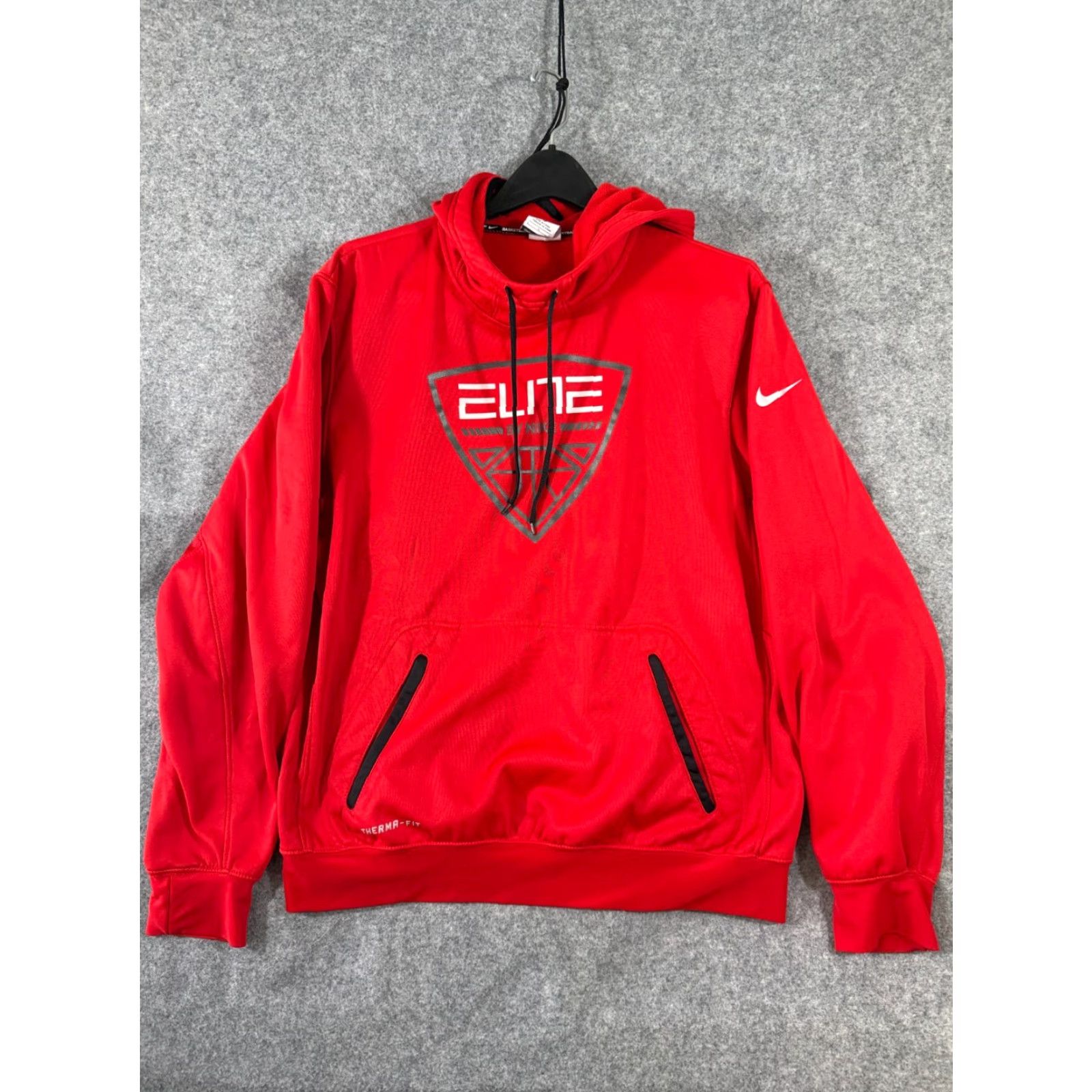 Nike Nike Elite Basketball Hoodie Mens L Red Therma Fit Drawstring Pullover Size US L / EU 52-54 / 3 - 3 Thumbnail