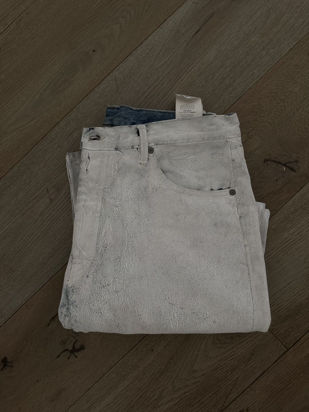 Maison Margiela Maison Margiela White Painted Jeans Size US 31 - 1 Thumbnail