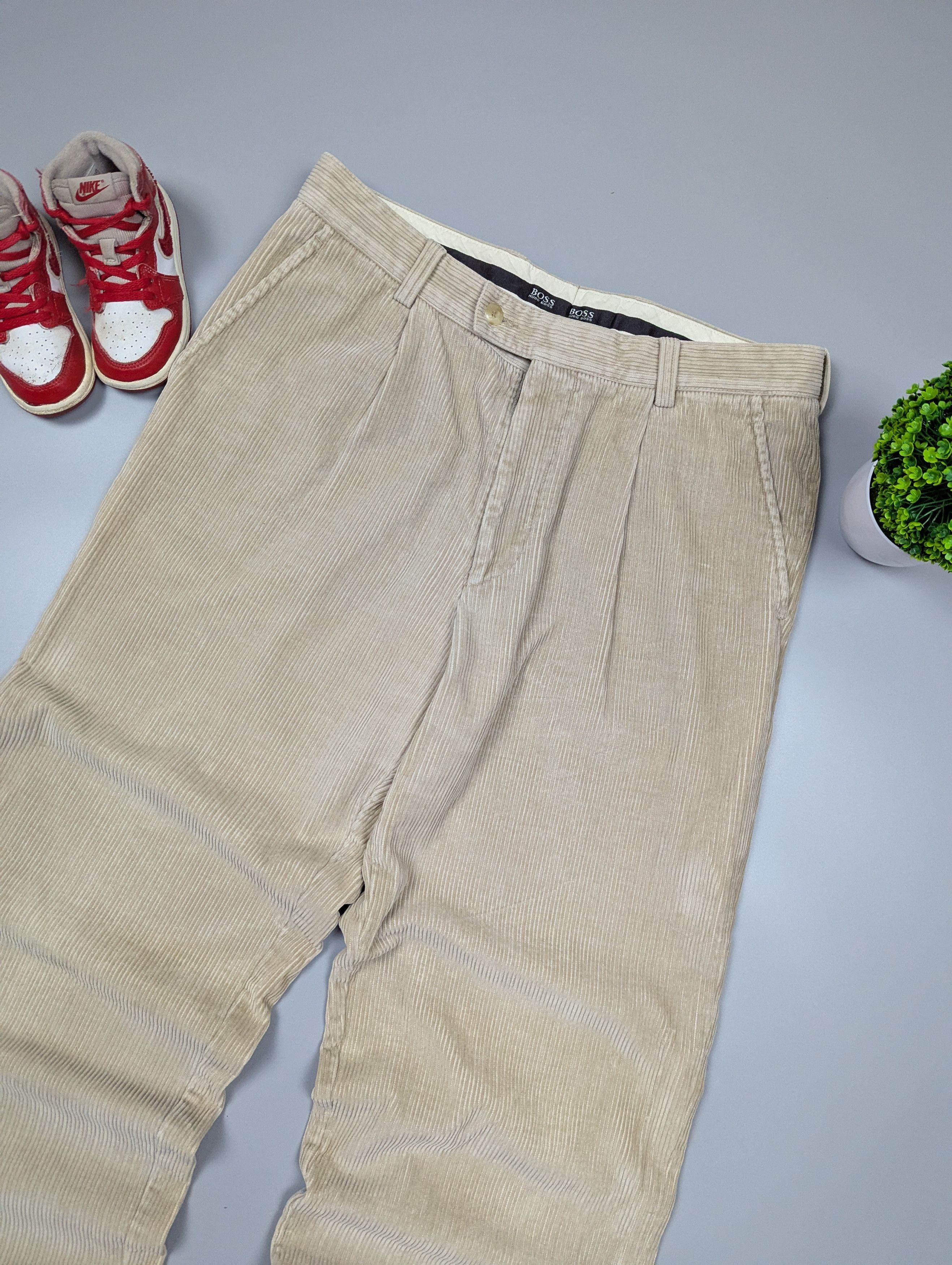 Hugo Boss × Vintage HUGO BOSS Mitch Vintage Straight Men's Corduroy Beige Pants Size US 34 / EU 50 - 3 Thumbnail