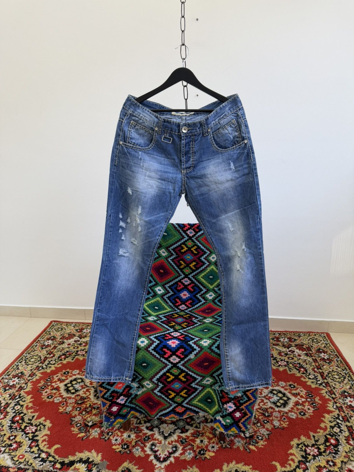 Hedi Slimane Vintage Dior Hedi Slimane Style Washed Denim Jeans Size US 32 / EU 48 - 6 Thumbnail