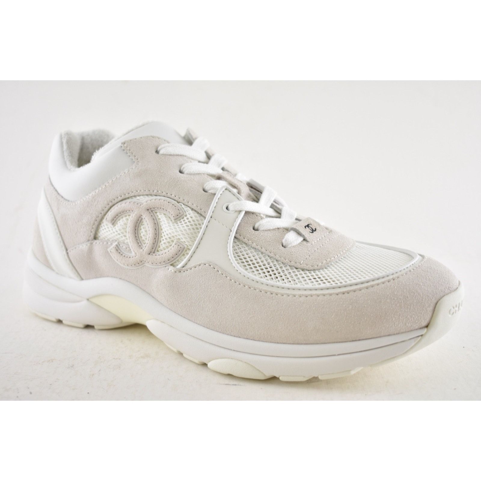 Chanel Chanel 20P Mens Triple White Mesh CC Logo Trainer Sneaker 11 Size US 11 / EU 44 - 5 Thumbnail