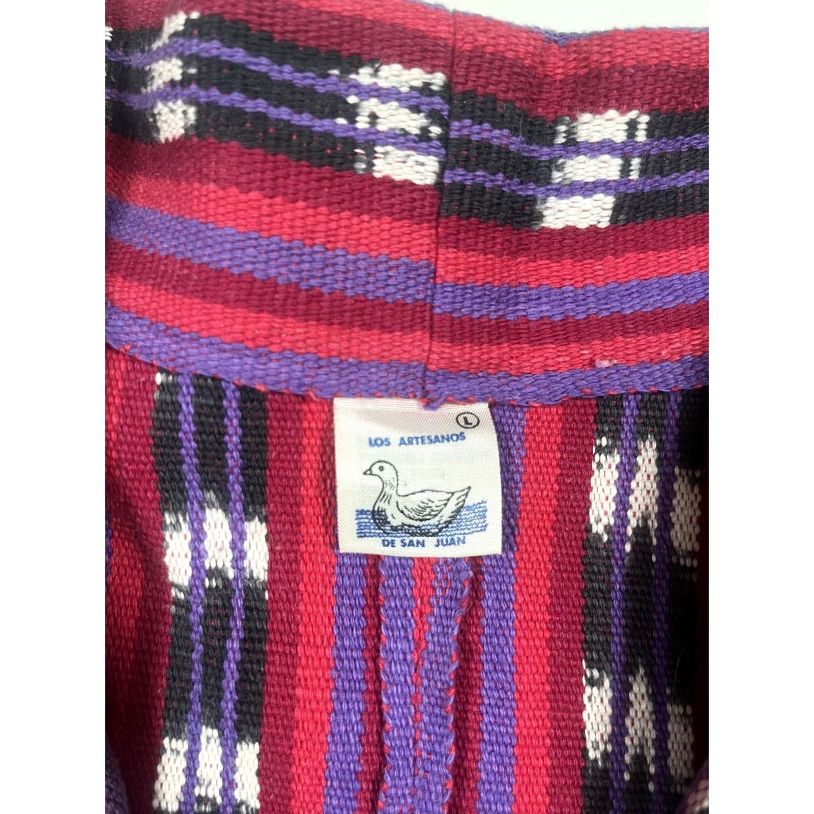 Vintage VINTAGE Los Artesanos De San Juan Jacket Womens Large Kimono Guatemala Aztec Hand Woven Size L / US 10 / IT 46 - 3 Thumbnail