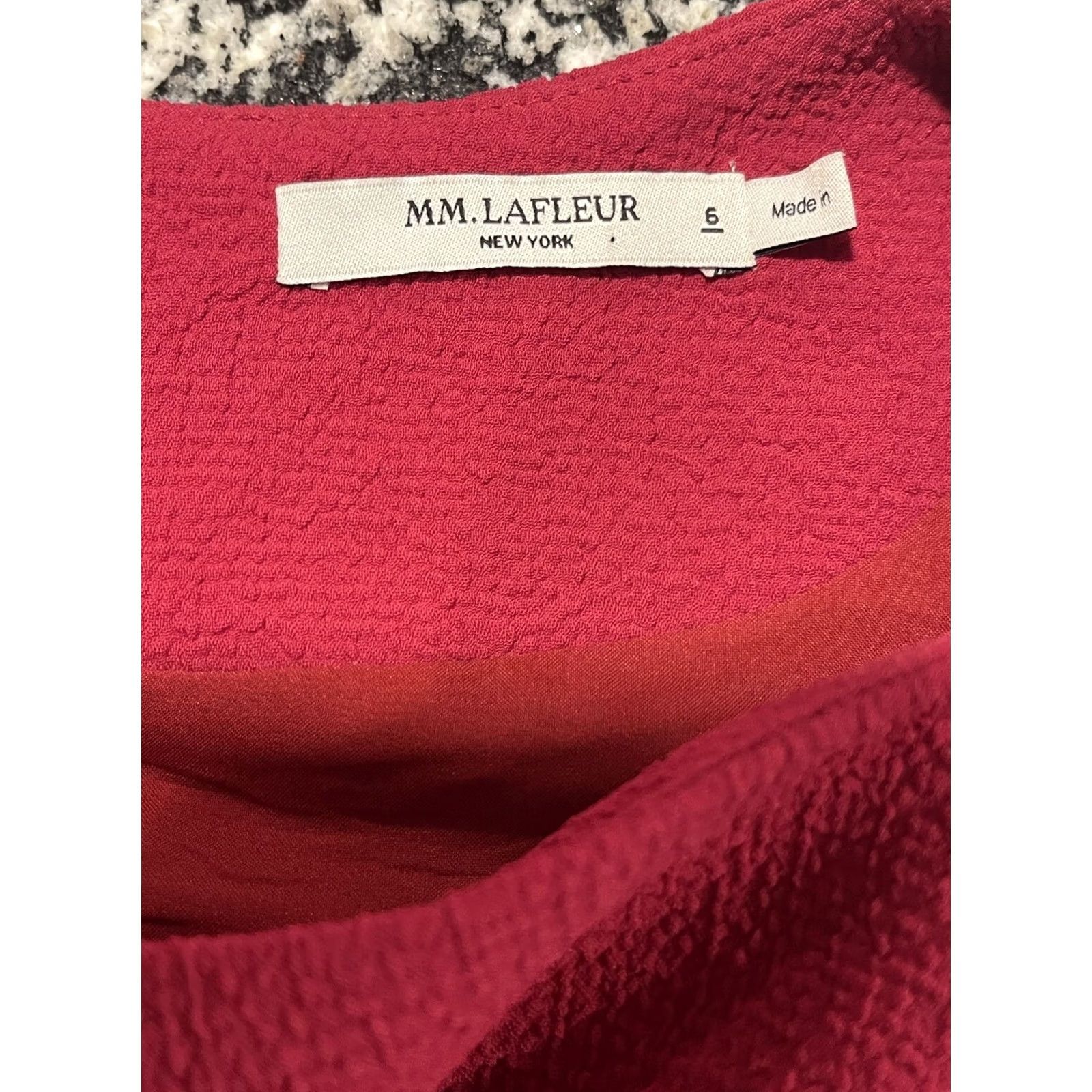 M.M.LaFleur M.M. Lafleur Jane Dress Staccato Hibiscus Dark Red Size 6 Dress Knee Length A-Line Fit & Flare Womens 6 Hibiscus Dark Red Size M / US 6-8 / IT 42-44 - 5 Thumbnail
