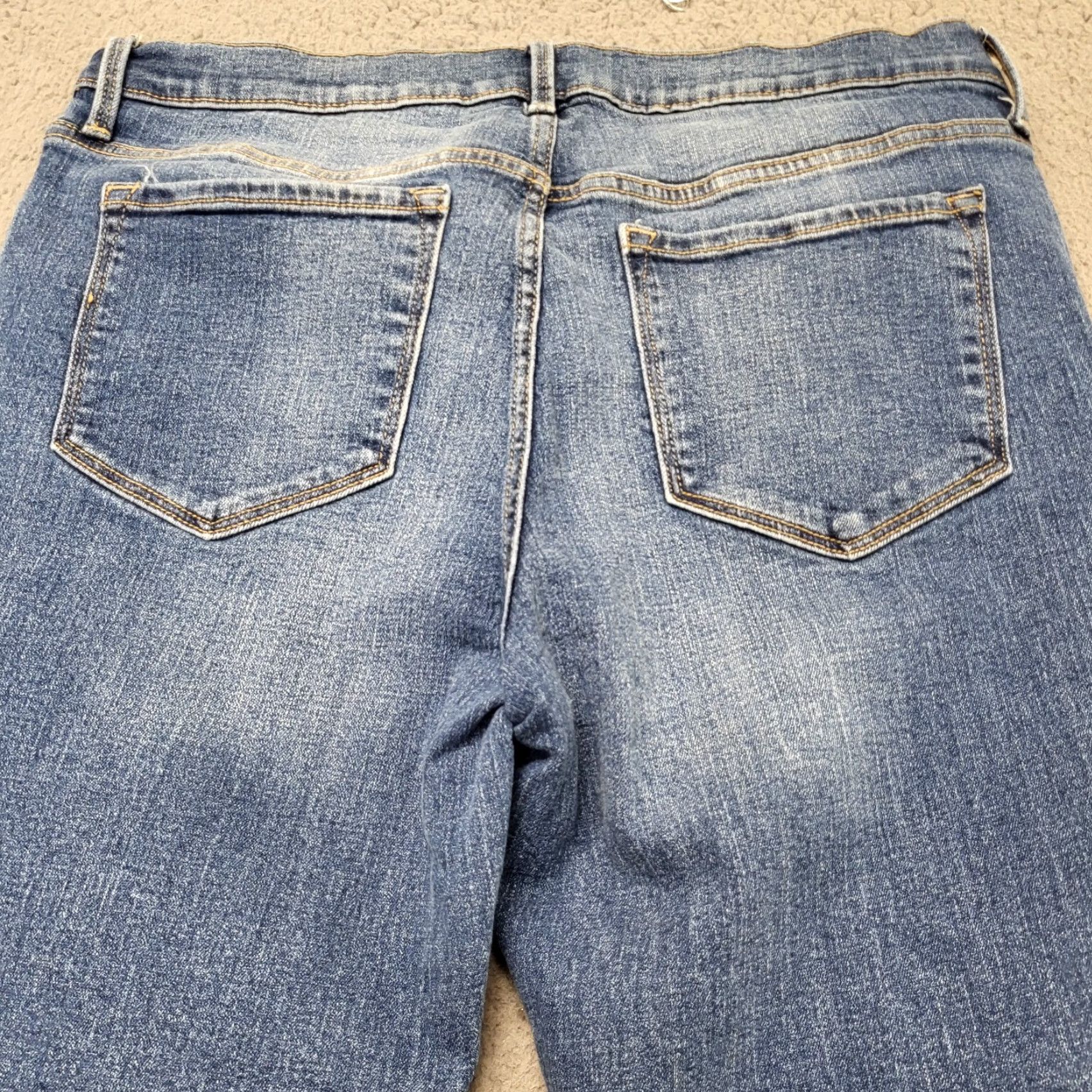 Old Navy Old Navy Jeans Women's Size 12 Blue Distressed Mid Rise Straight Leg Denim 5-Pocket N/A? Not allowed. Size 34" / US 12 / IT 48 - 3 Thumbnail