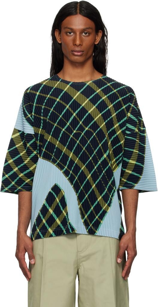 Homme Plisse Issey Miyake Homme Plisse Issey Miyake Windswept Plaid T-Shirt Size US L / EU 52-54 / 3 - 10 Thumbnail