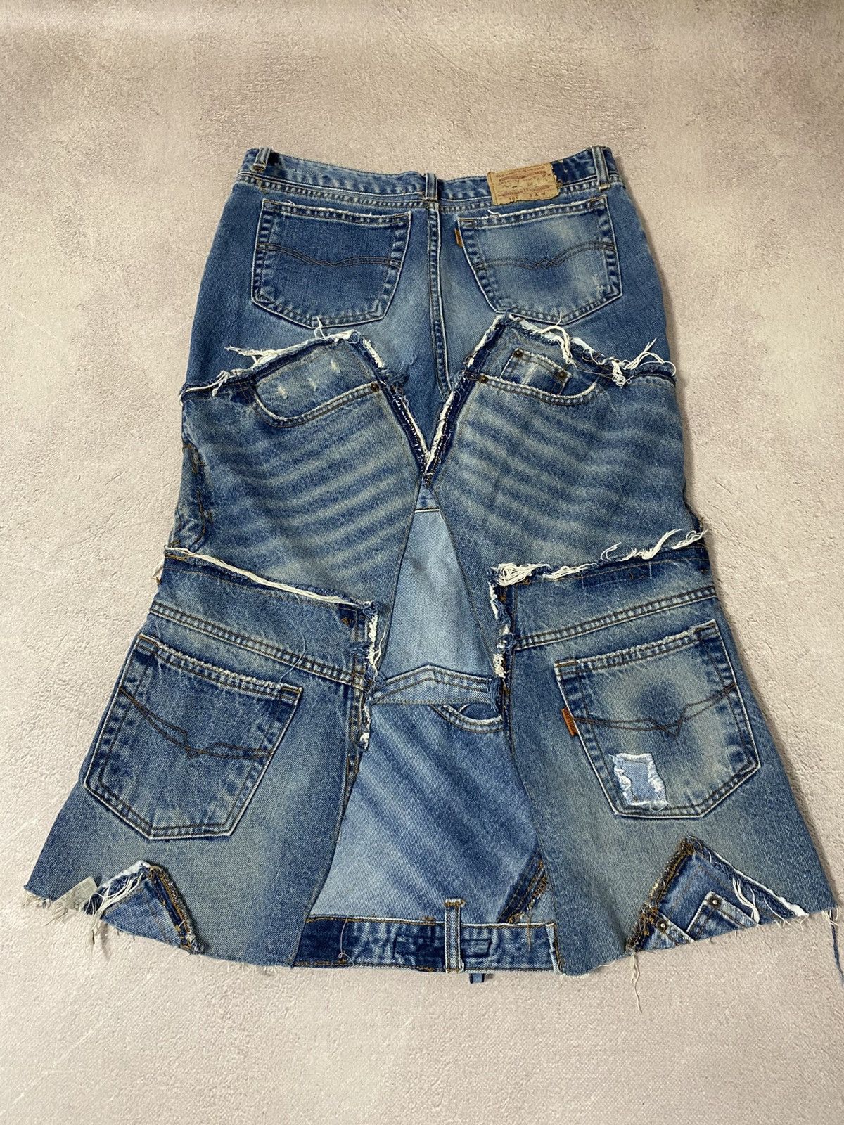 Vintage Avant Garde denim vintage custom y2k skirt Size 29" - 2 Thumbnail
