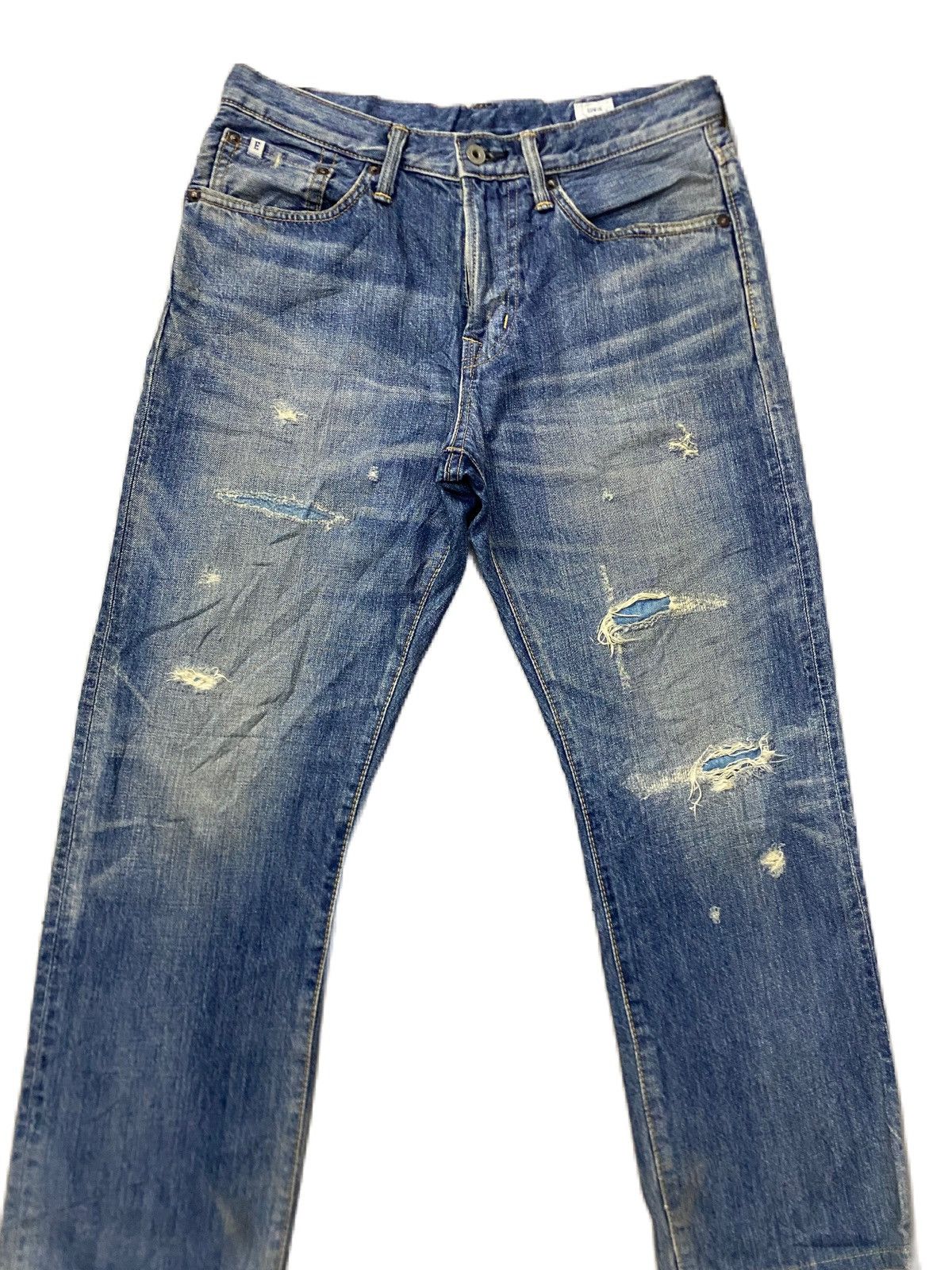 Edwin × Kapital EDWIN BLACK LABEL DISTRESS DESIGN GRUNGE STYLE Size US 30 / EU 46 - 4 Thumbnail