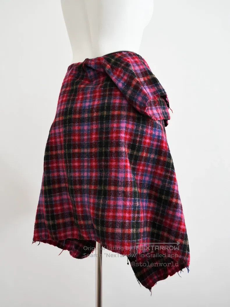 Comme des Garcons Comme Des Garcons size F Asymmetrical zipper plaid skirt Size 23" - 6 Thumbnail