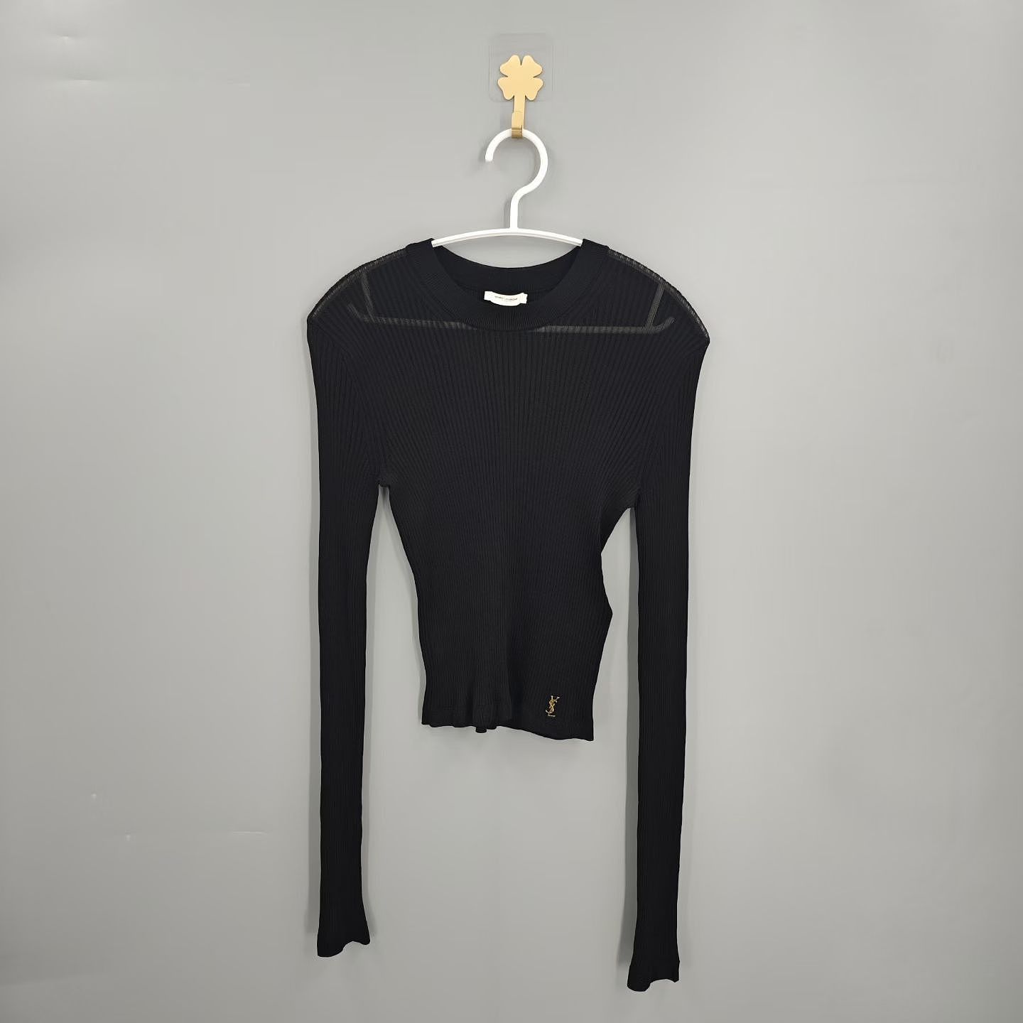 Saint Laurent Paris Saint Laurent Logo Ribbed Knit Sweater Size M Size M / US 6-8 / IT 42-44 - 1 Thumbnail