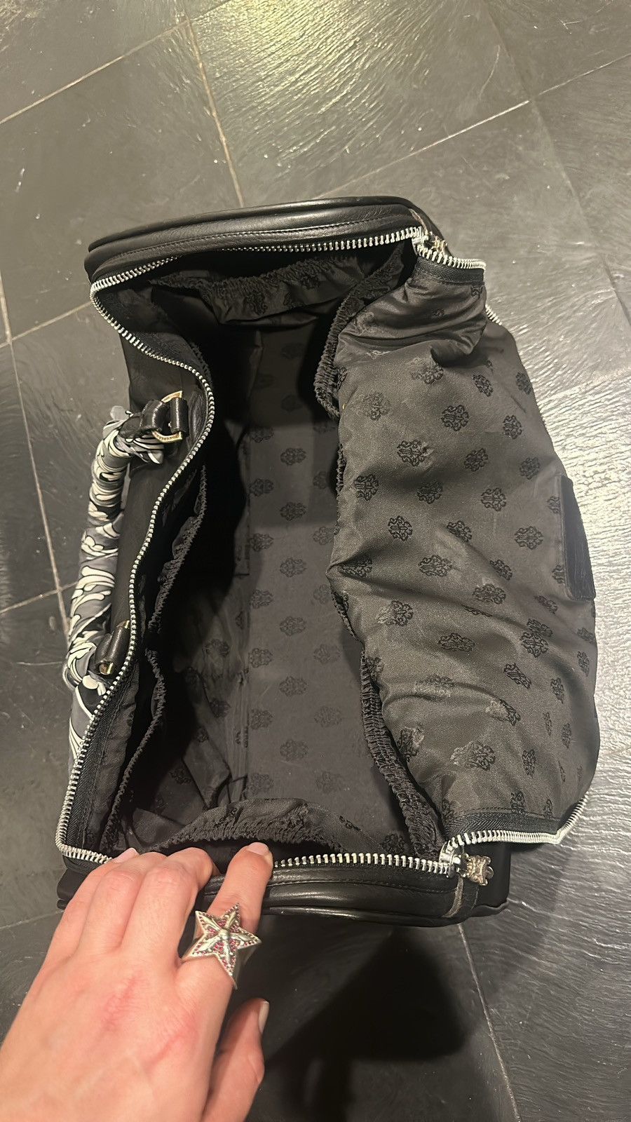 Chrome Hearts Chrome Hearts XL Duffle Bag Black Leather Crosses Luggage Size ONE SIZE - 9 Thumbnail