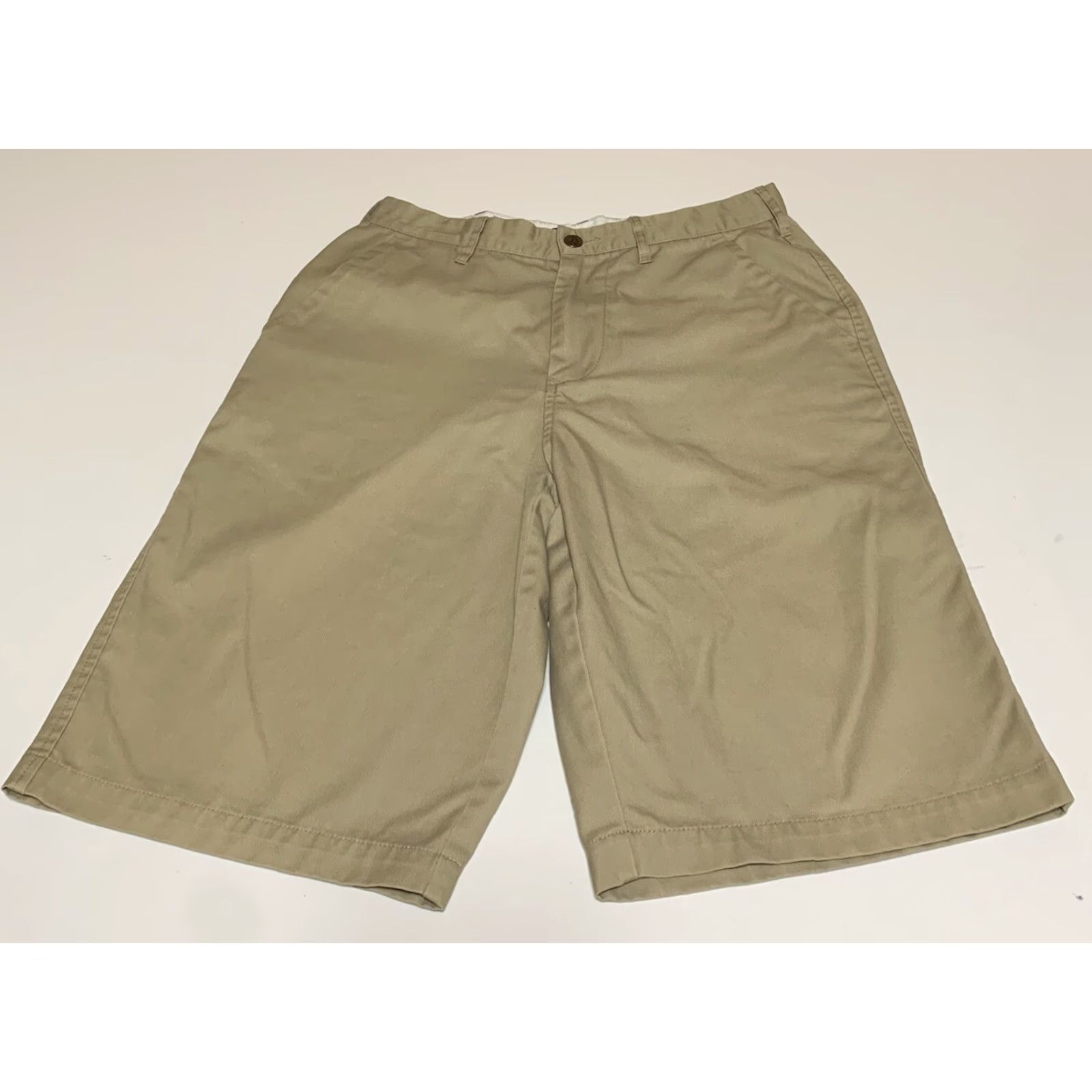 Volcom Volcom Stone 29 x 12" Khaki Weirder Chino Shorts Mens 29 Khaki Beige Flat Front Pockets Logo Vintage No Size US 29 - 2 Thumbnail