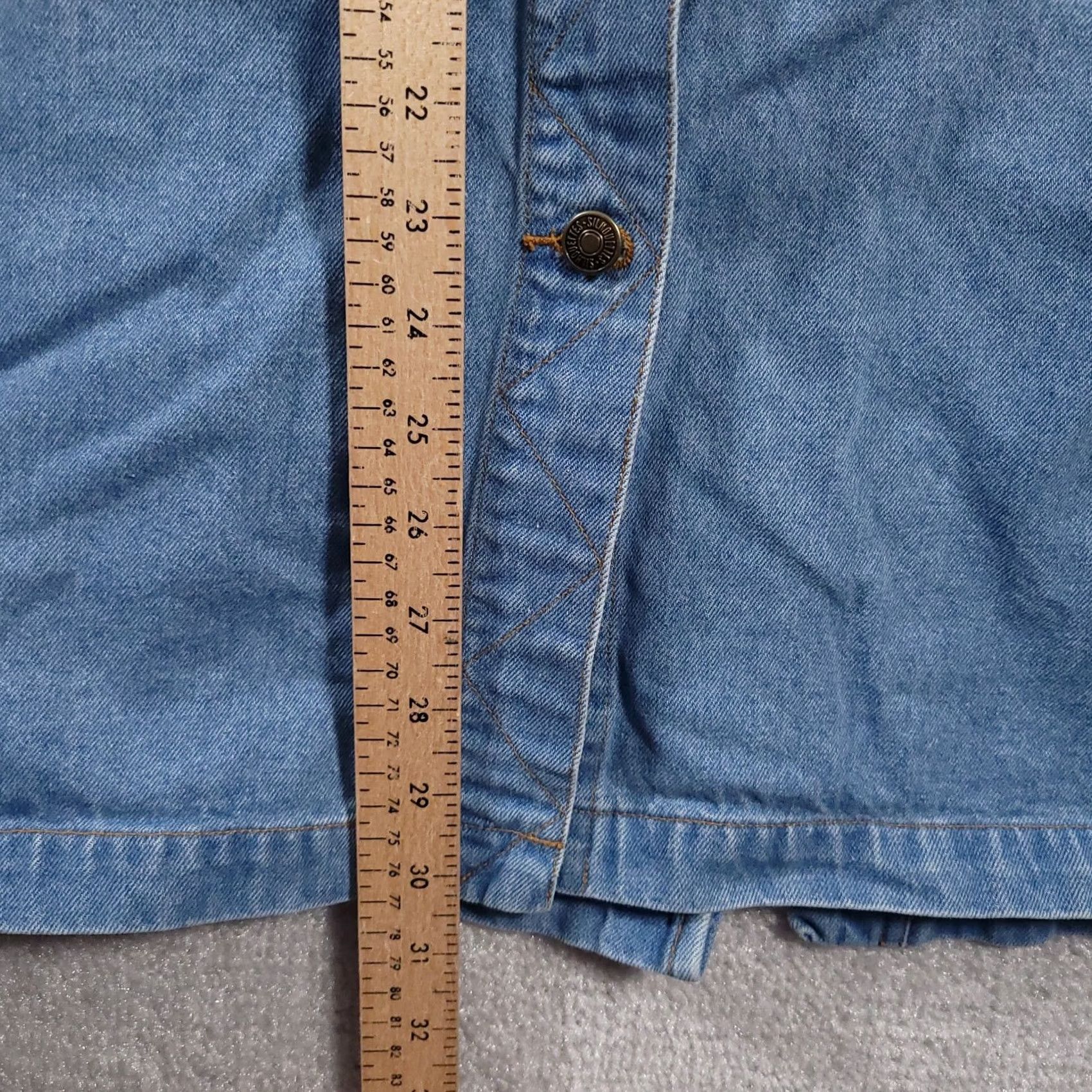 Silhouette Vintage Silhouette Denim Skirt Womens 40" Waist Elastic Pockets Blue Cotton Size 27" / US 4 / IT 40 - 7 Thumbnail