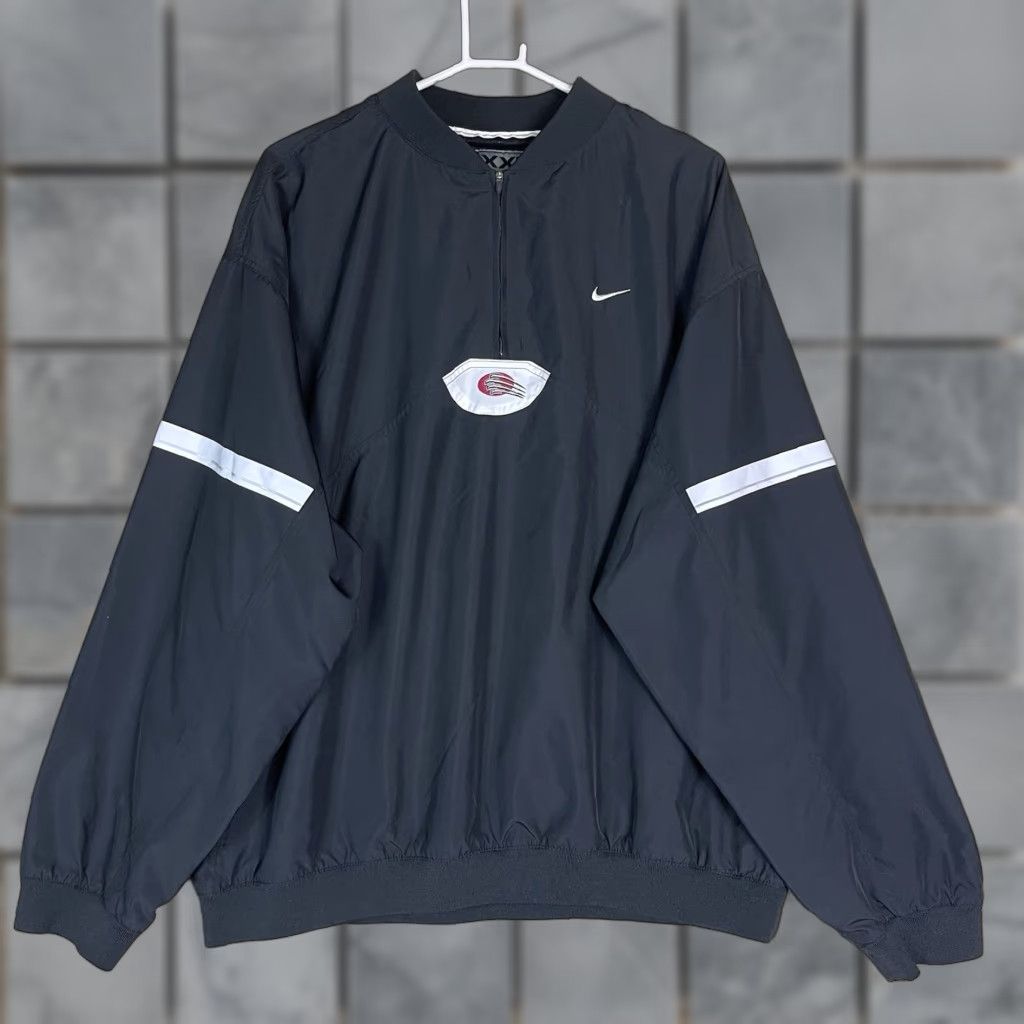 Nike Nike Team Jacket Mens XXL Black Vintage 1/4 Zip Windbreaker Lined Embroidered Shirt Size US XXL / EU 58 / 5 - 1 Thumbnail
