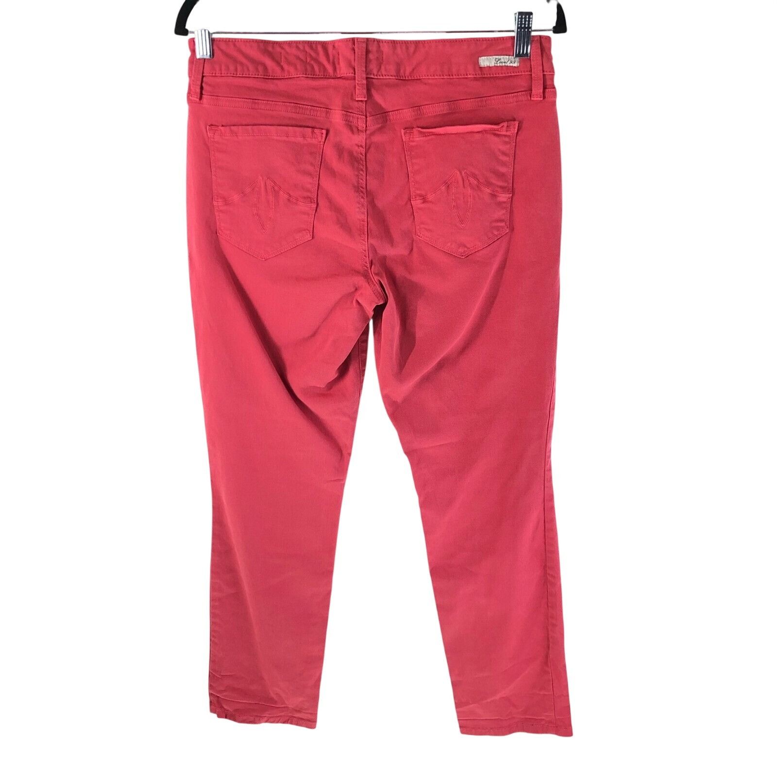 Other Level 99 Womens Jeans Lily Skinny Straight Red Pink Stretch Size 30" / US 8 / IT 44 - 2 Thumbnail