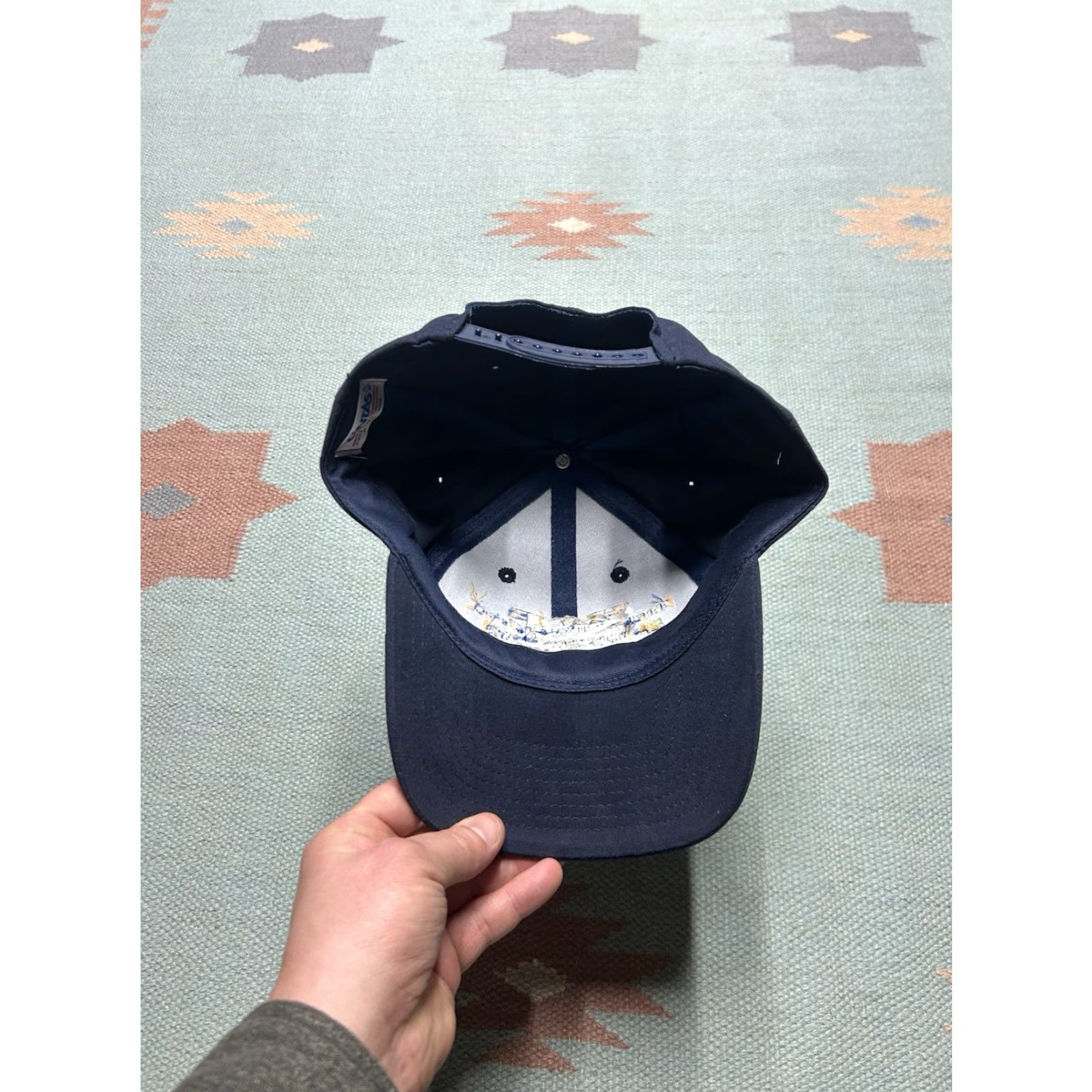 Vintage VINTAGE SnapBack hat cap H&E tire services Flint Michigan blue yellow adjustable Size ONE SIZE - 5 Thumbnail