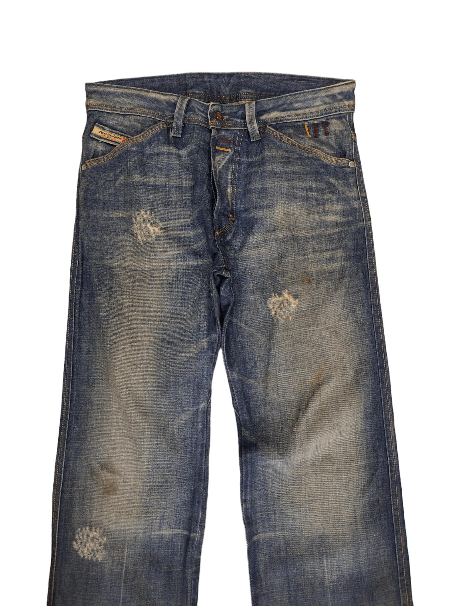 Diesel Loose Leg Diesel D Logo Distress Faded Denim Pants Y2k Size US 30 / EU 46 - 2 Thumbnail