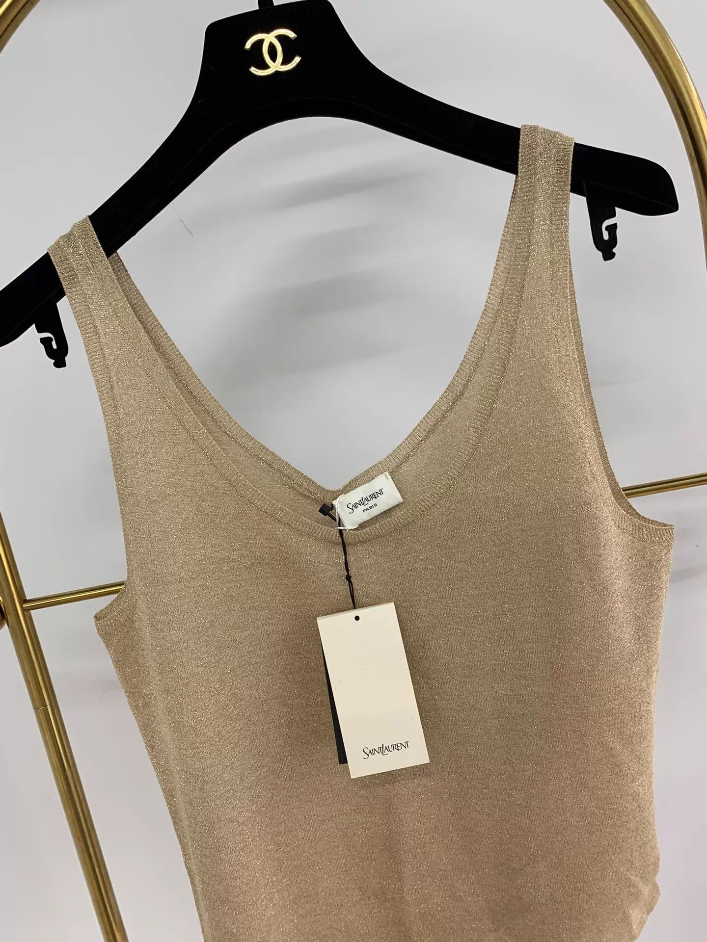 Yves Saint Laurent YSL gold tank top S NWT Size S / US 4 / IT 40 - 2 Thumbnail