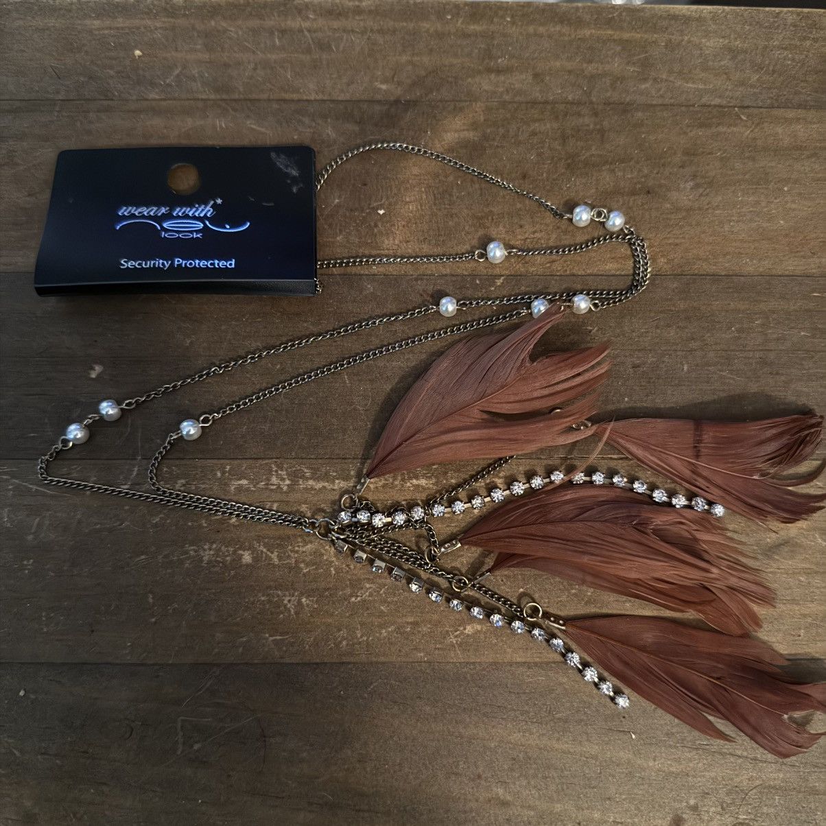 Other Long station bead necklace with feather tassel pendant Size ONE SIZE - 2 Thumbnail