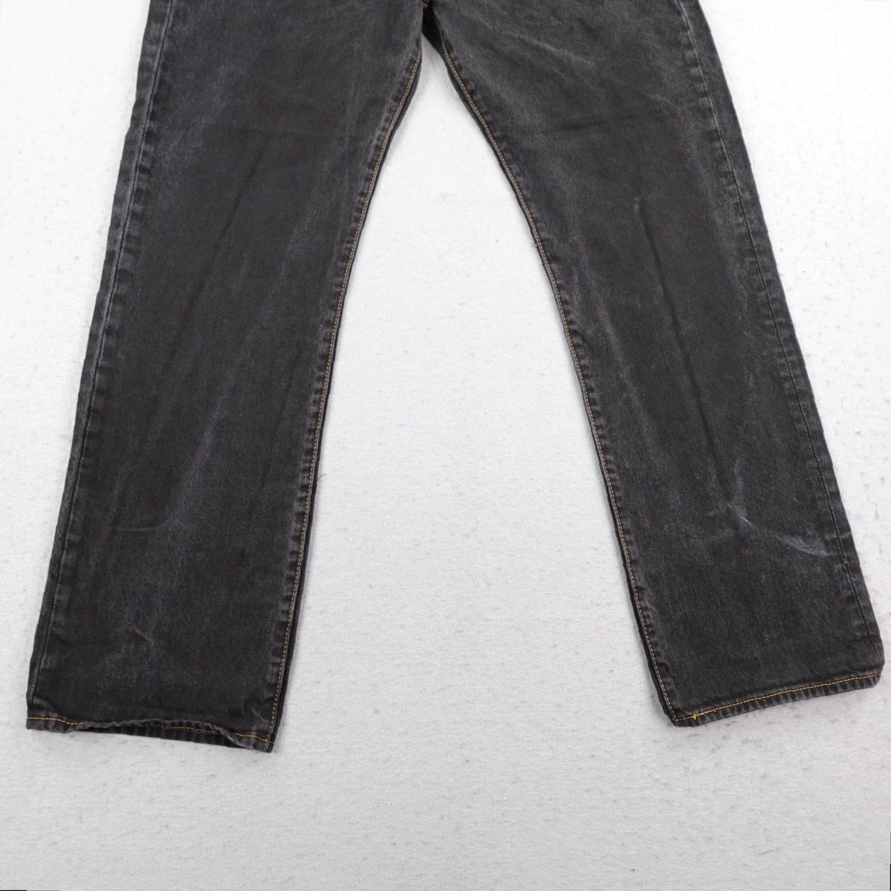 Levi's Levis Jeans 501 Button Fly Black Denim Straight Leg Faded Red Tab Mens 38x34 Size US 38 / EU 54 - 3 Thumbnail