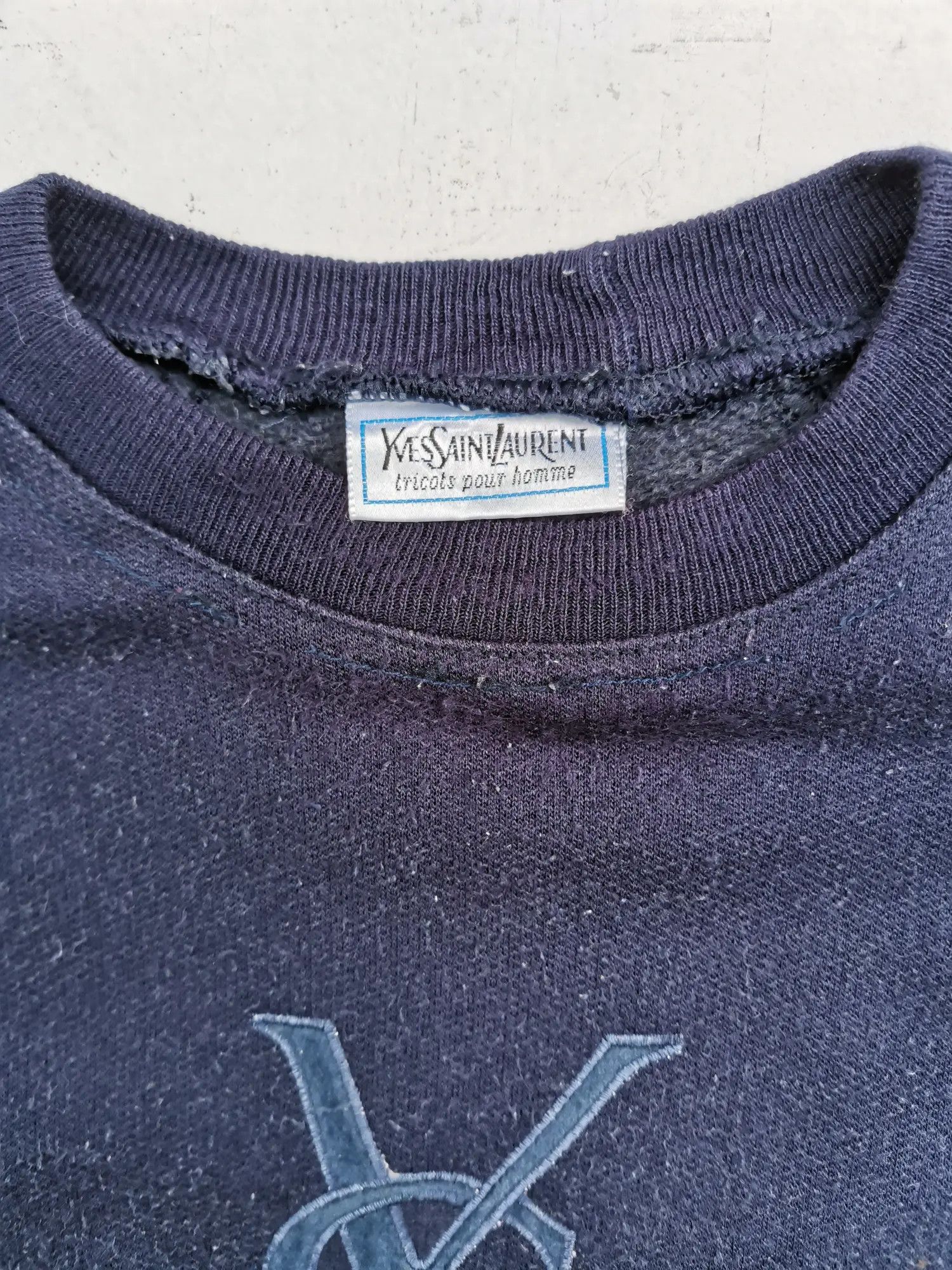 Yves Saint Laurent Yves Saint Laurent Embroidered Big Logo Sweatshirt Size US XL / EU 56 / 4 - 3 Thumbnail