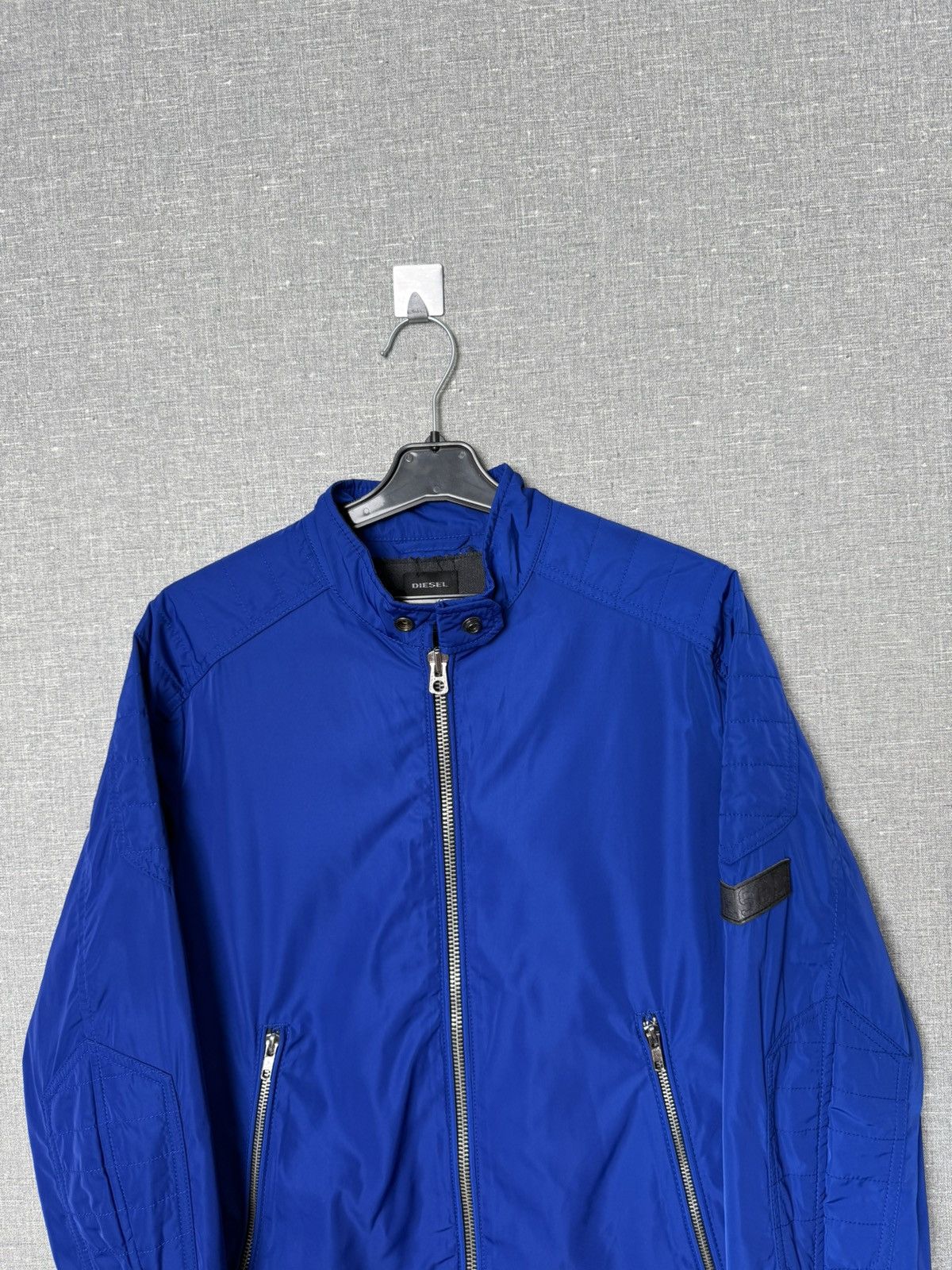 Diesel Diesel Blue Nylon Bomber Jacket Men’s Size M with Logo Patch Size US M / EU 48-50 / 2 - 2 Thumbnail