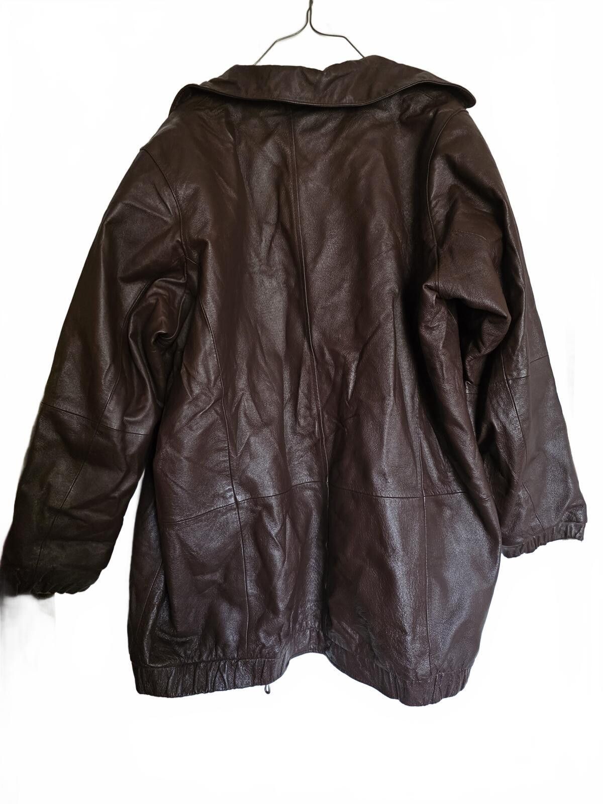 Barena Venezia Vintage Venezia Genuine Leather Brown Long Jacket Size 18W Size XXL / US 16-18 / IT 52-54 - 3 Thumbnail