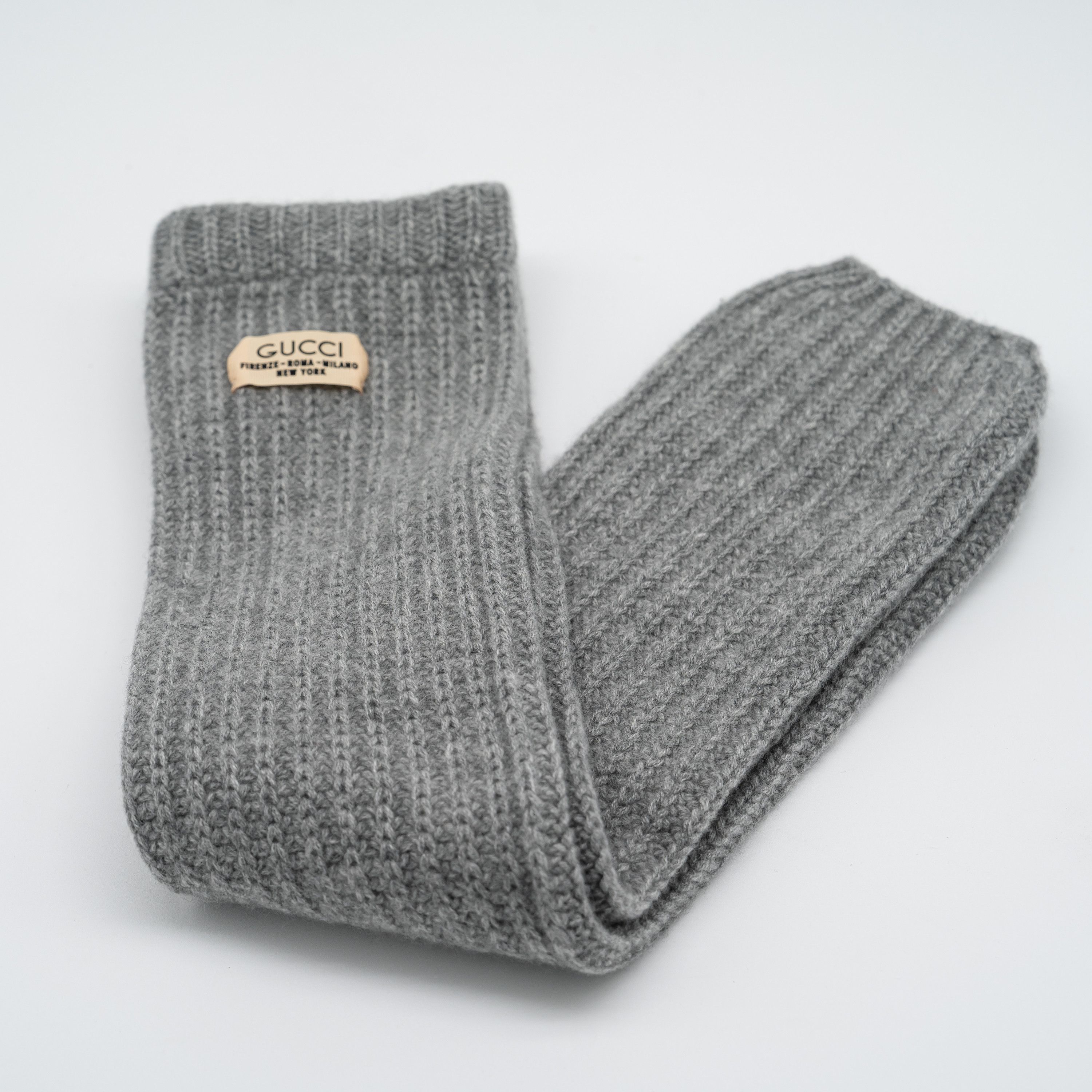 Gucci M Gucci Knit Cashmere Leg Warmers Grey Size ONE SIZE - 1 Thumbnail