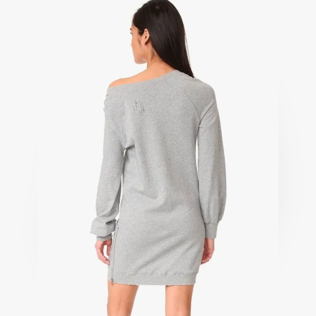 Pam & Gela Pam & Gela Destroyed Off The Shoulder Gray Dress Size P Size ONE SIZE - 2 Thumbnail