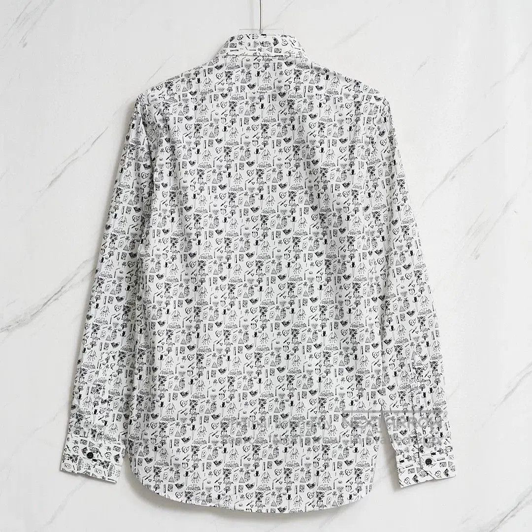 Saint Laurent Paris Saint Laurent Men's White Printed Shirt. Size US XS / EU 42 / 0 - 4 Thumbnail