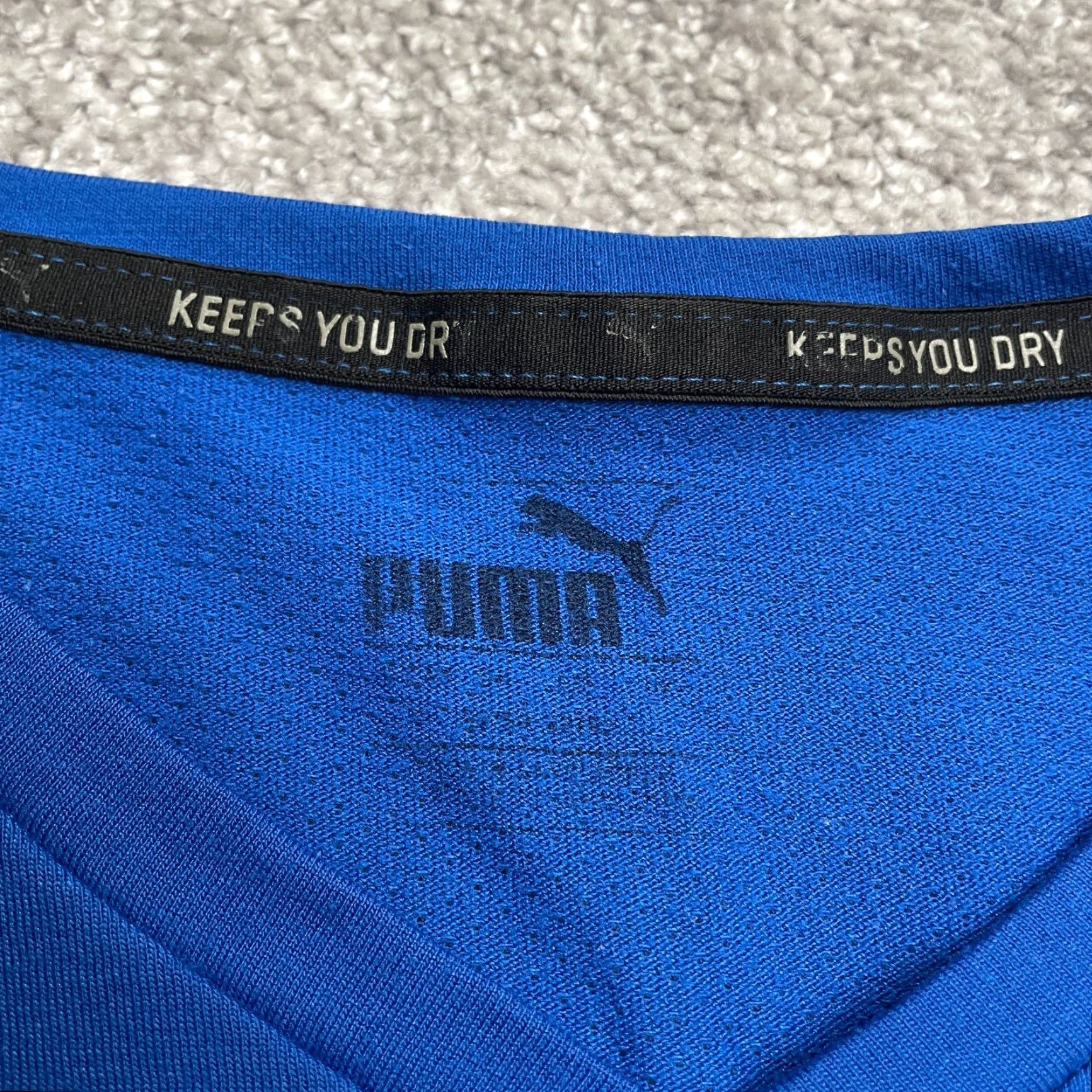 Puma Puma Dri-Fit Active T-Shirt Mens L Blue V-Neck Short Sleeve Athletic Tee Size US L / EU 52-54 / 3 - 5 Thumbnail