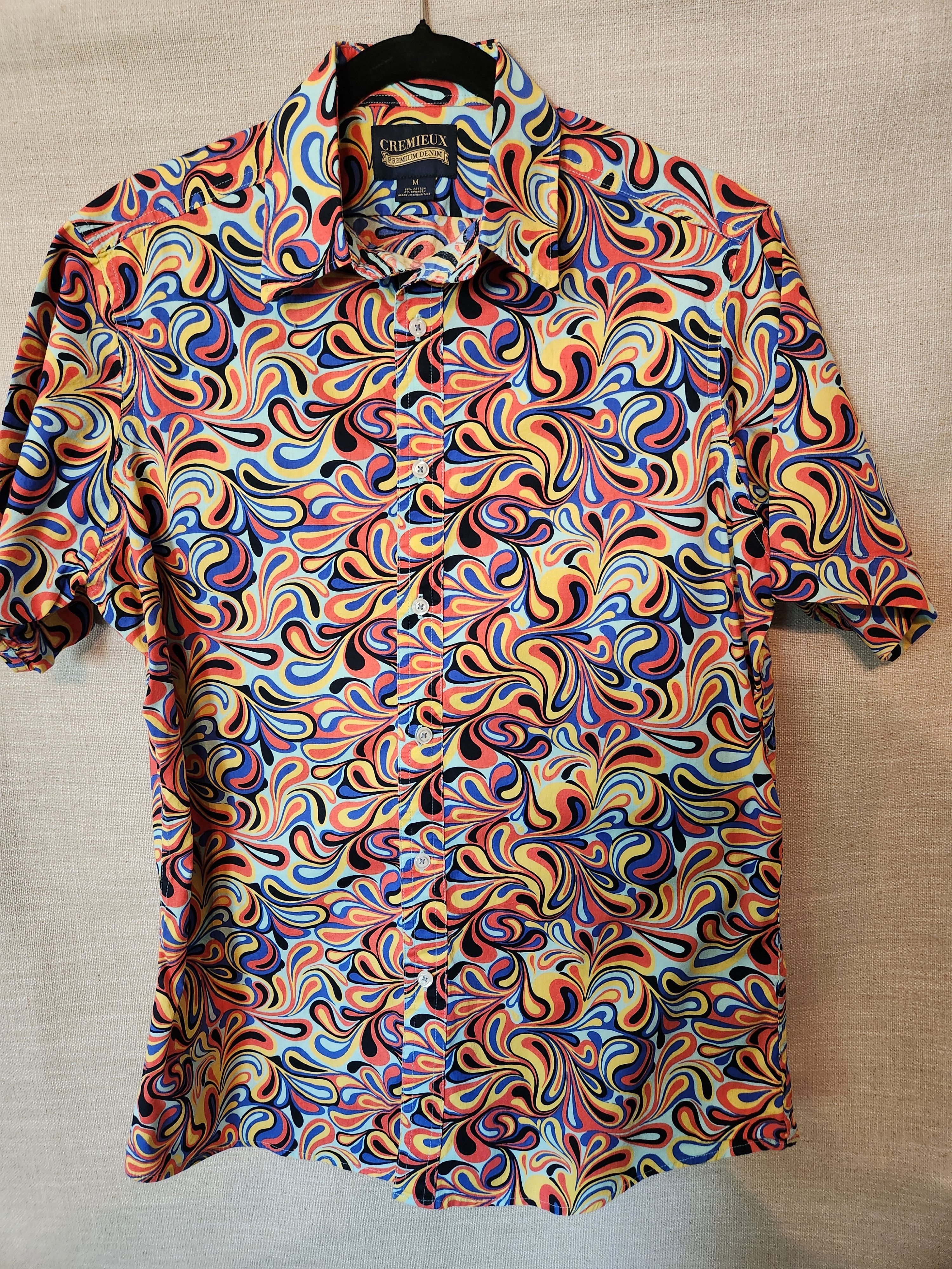 Daniel Cremieux NWOT Men's Paisley Button Front Short Sleeve Shirt Size US M / EU 48-50 / 2 - 1 Thumbnail