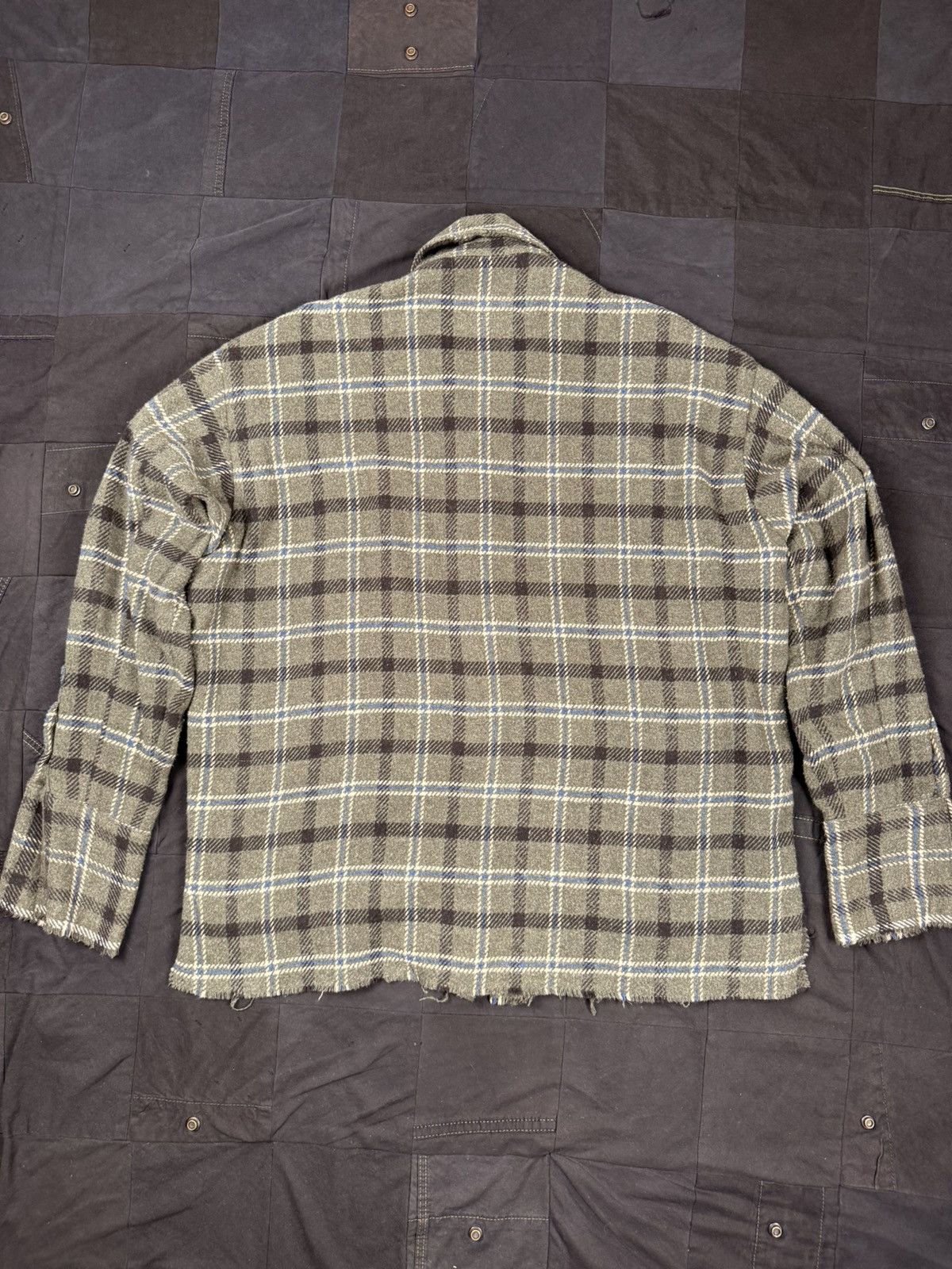 Greg Lauren Army Plaid Shawl Collar Boxy Size US L / EU 52-54 / 3 - 3 Thumbnail
