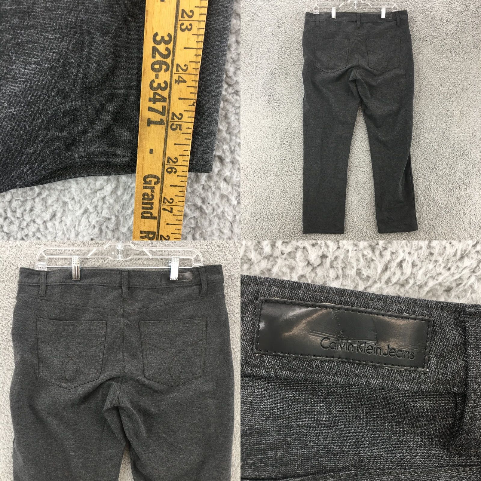 Calvin Klein Calvin Klein & Co Pants Womens 14 Gray Slim Fit Straight Leg Mid Rise Casual Shirt? Size 36" / US 14 / IT 50 - 8 Thumbnail
