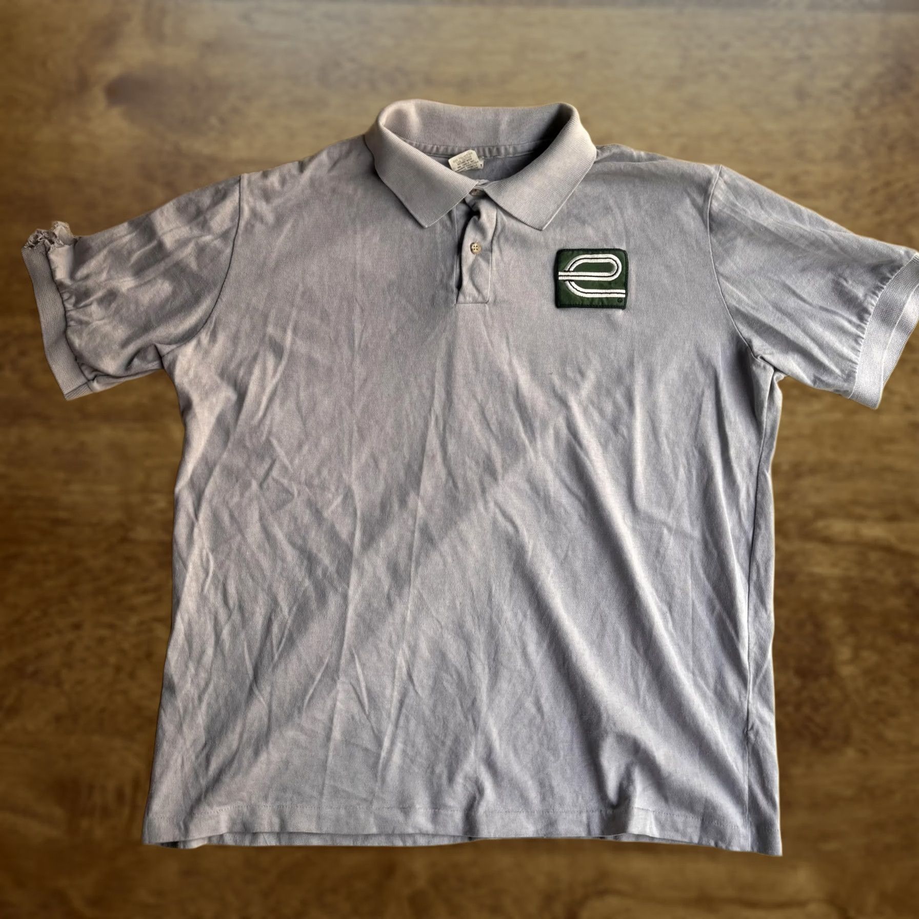 Vintage VINTAGE Angelica Uniform Group Polo Shirt Mens XL Gray Logo Patch Work Made USA Size US XL / EU 56 / 4 - 1 Thumbnail
