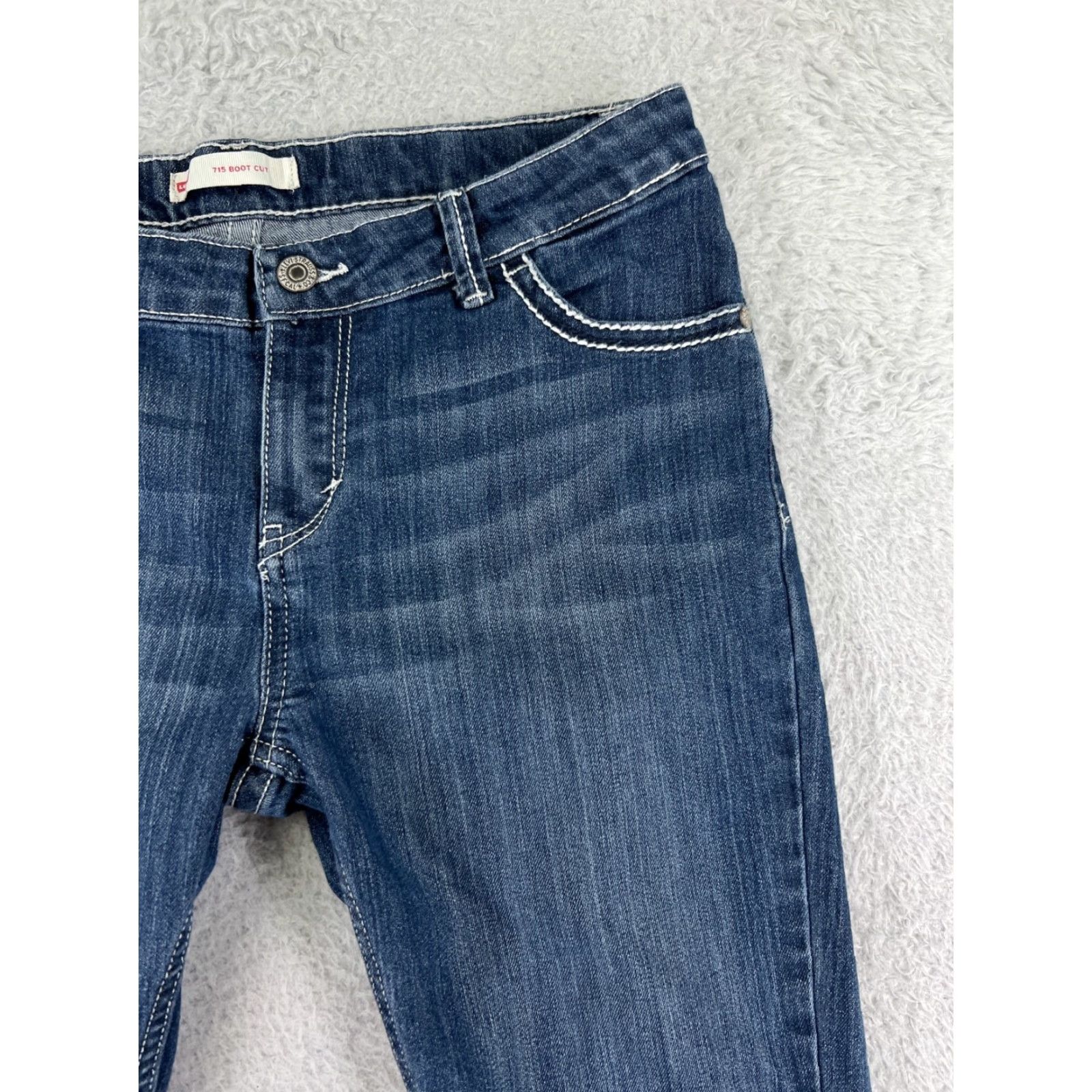 Levi's Womens Levis Pants 14.5 Blue Denim Cotton Blend Stretch Bootcut Embroidered Size 36" / US 14 / IT 50 - 7 Thumbnail