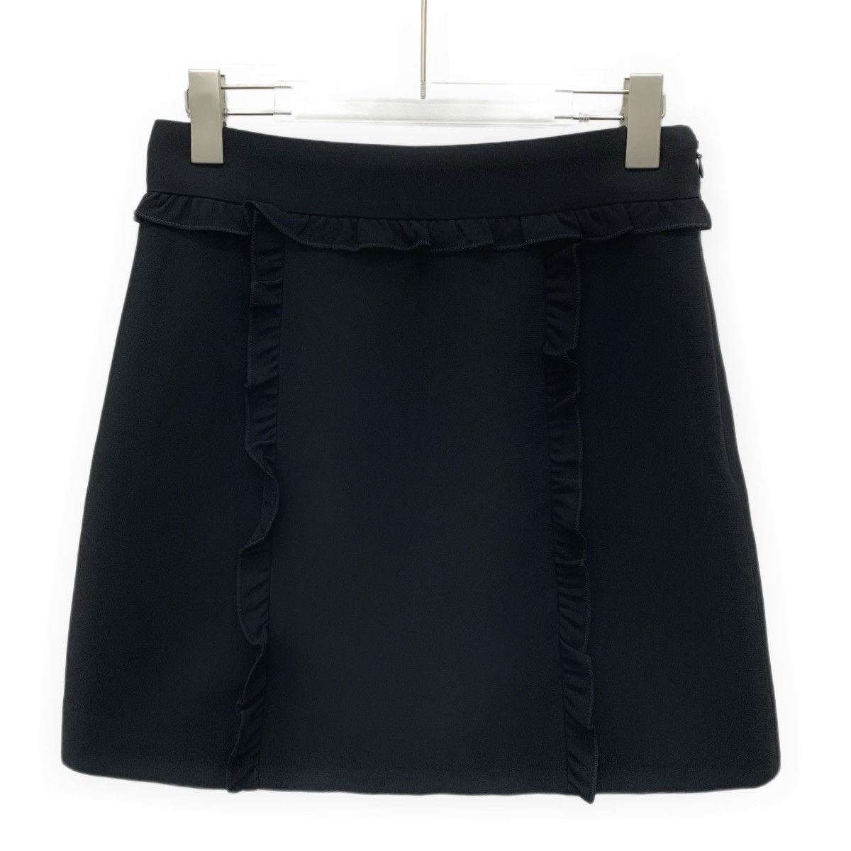 Miu Miu Miu Miu Black Ruffled Trim Casual Mini Skirt K26WX Size 28" / US 6 / IT 42 - 1 Thumbnail