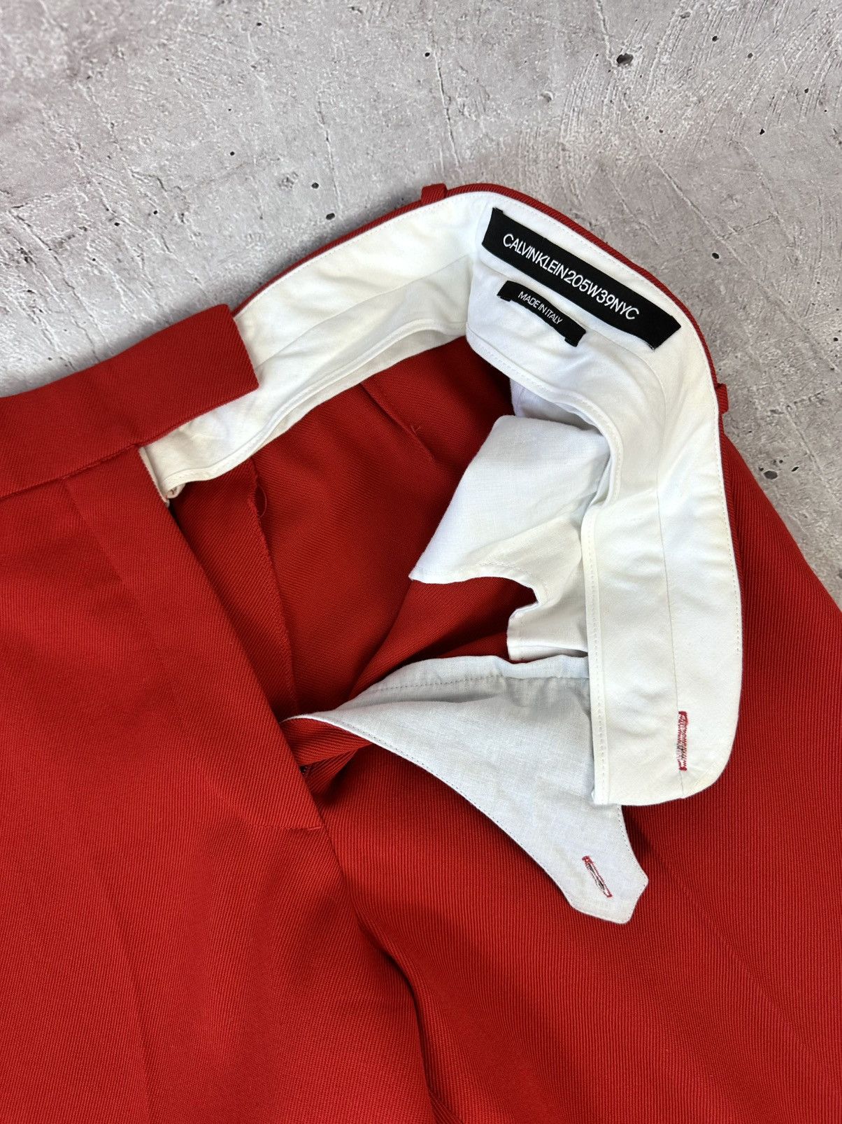 Calvin Klein 205W39NYC Calvin Klein 205W39NYC Wool Twill Red Women’s Trousers Size 34" / US 12 / IT 48 - 9 Thumbnail