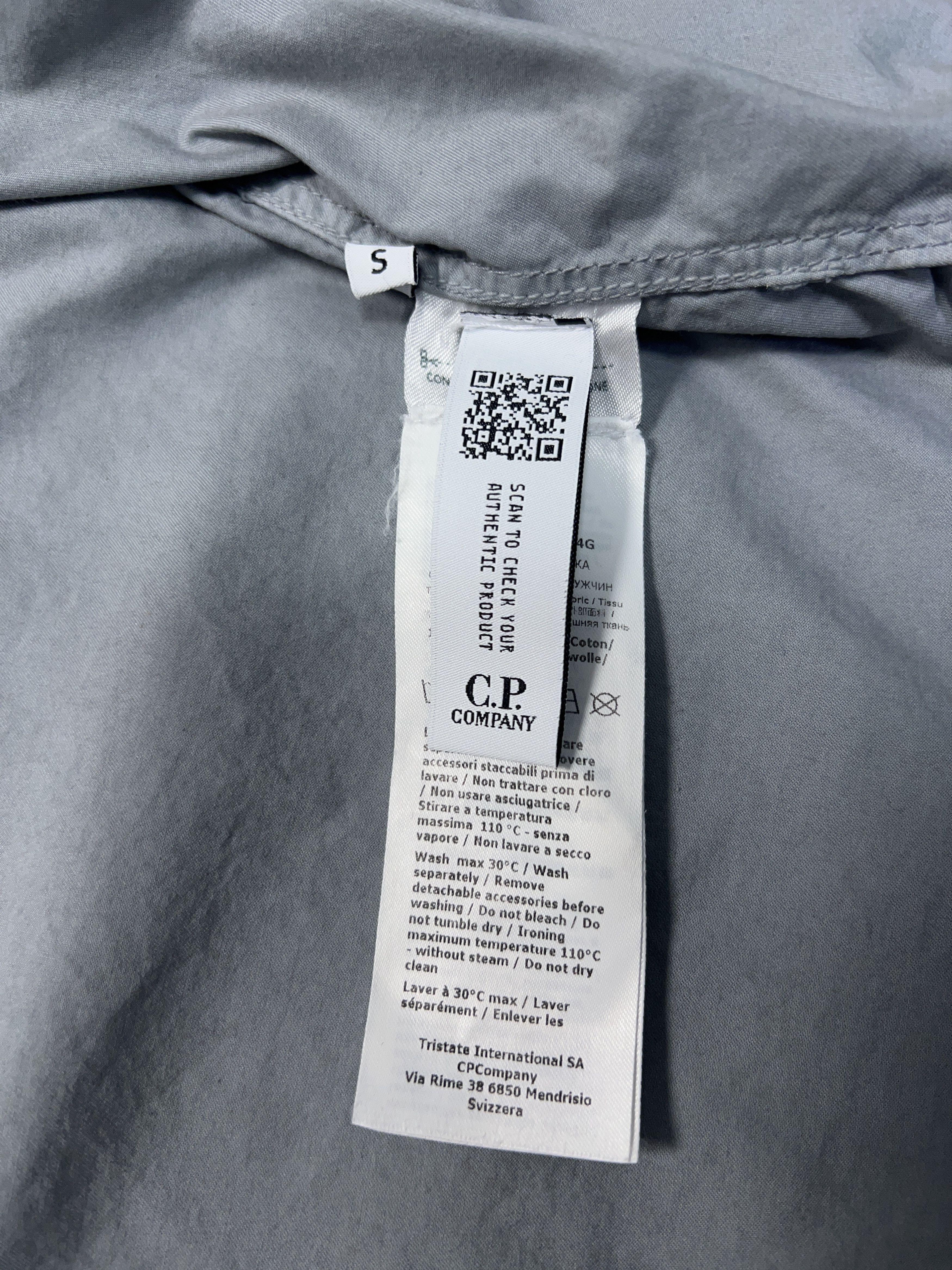 C.P. Company Mens Gabardine Overshirt Zip Shirt Light Grey Cotton Size S Size US S / EU 44-46 / 1 - 12 Thumbnail