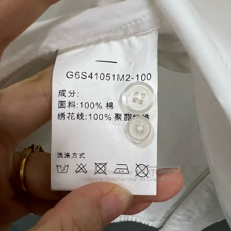 Givenchy Givenchy Size41 White Geometric Embroidered Shirt Size US M / EU 48-50 / 2 - 3 Thumbnail